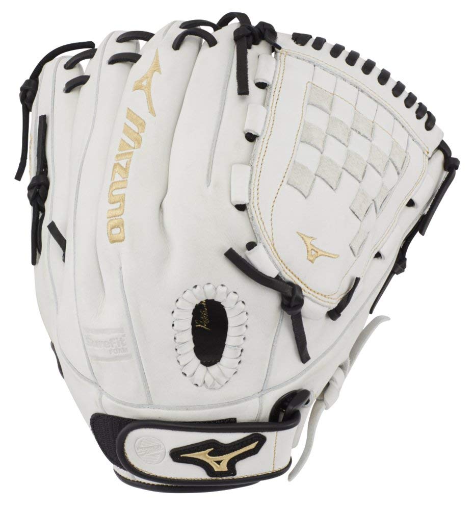 Mizuno GMVP1200PF3W MVP Prime Fastpitch Softball Gloves - 12 Inch Left Hand Throw White Tartan Web for Women & Girls - Perfect for Fastpitch Games, Practice & Training
