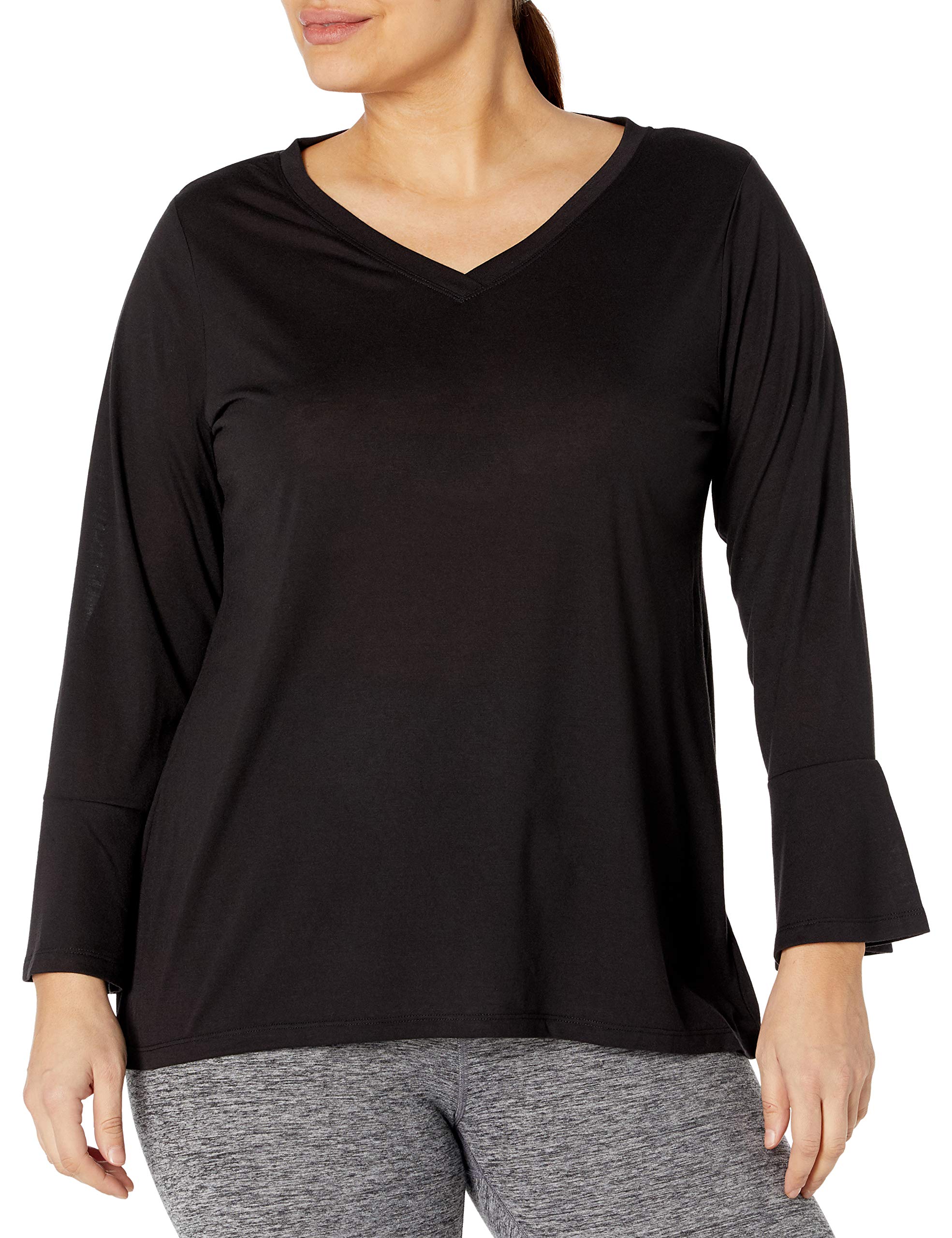 JUST MY SIZE Women's Plus Size Bell Sleeve Tunic Top - Flowy Casual Blouse for Work & Weekend Outfits | Comfortable & Stylish Plus Size Clothing