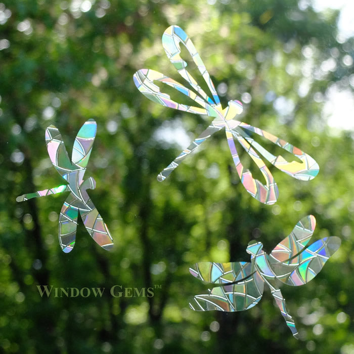 Dragonfly Window Gems - Set of 9 Colorful Stained Glass Sun Catchers for Home Decor, Perfect for Living Room, Bedroom & Garden Windows