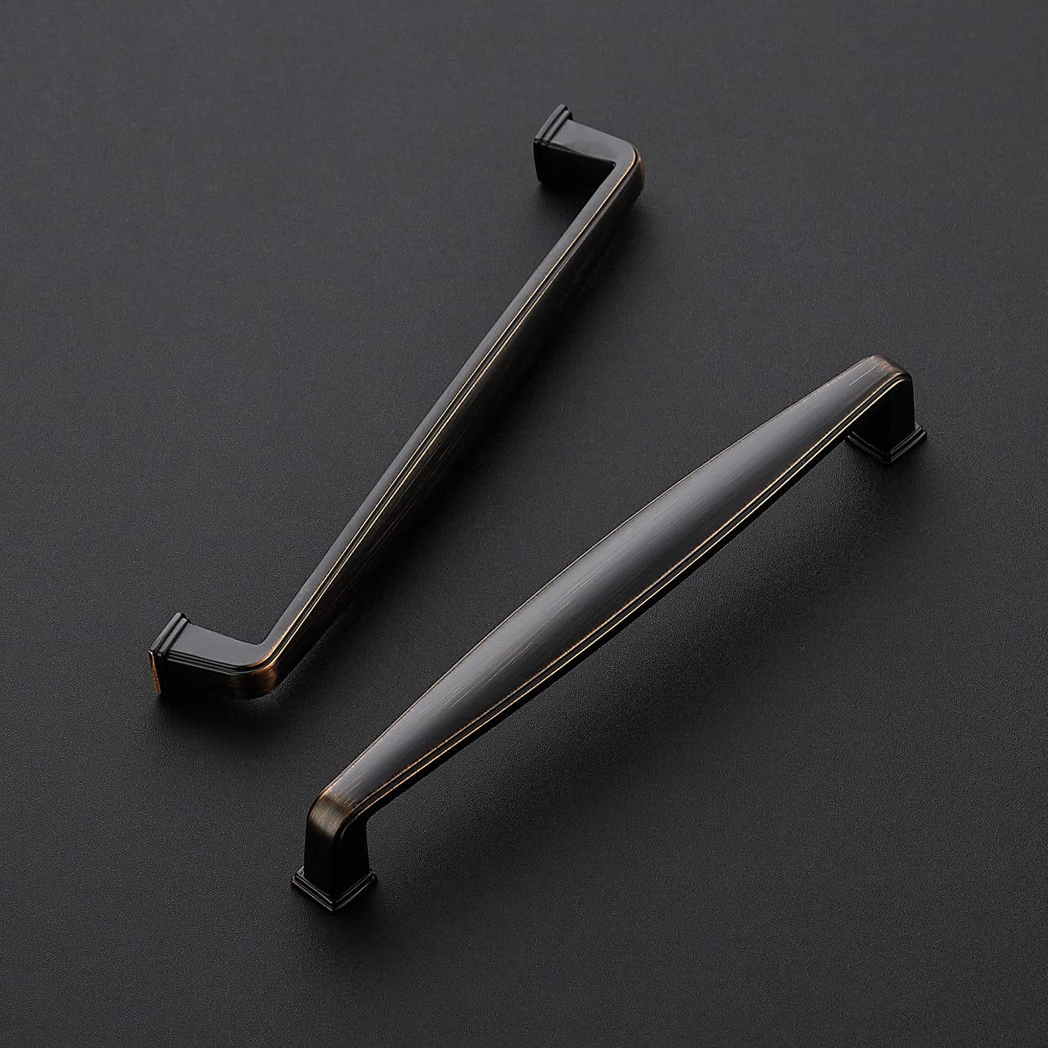 Ravinte 30 Pack 6-1/4 Inch Solid Cabinet Handles - Oil Rubbed Bronze Kitchen Cabinet Pulls & Drawer Handles - Durable Cabinet Hardware for Kitchen, Bathroom, Wardrobe & Furniture Upgrade