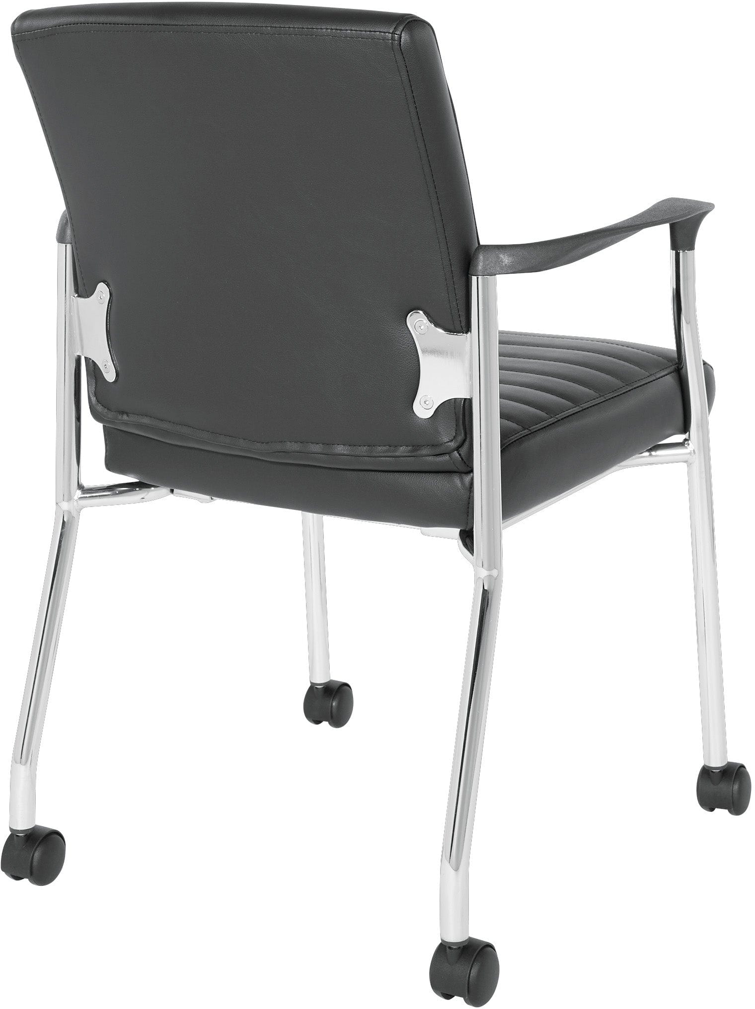 Office Star Guest Chair with Casters [FL38640] - Ergonomic Rolling Visitor Chair for Home Office, Conference Room & Reception Area