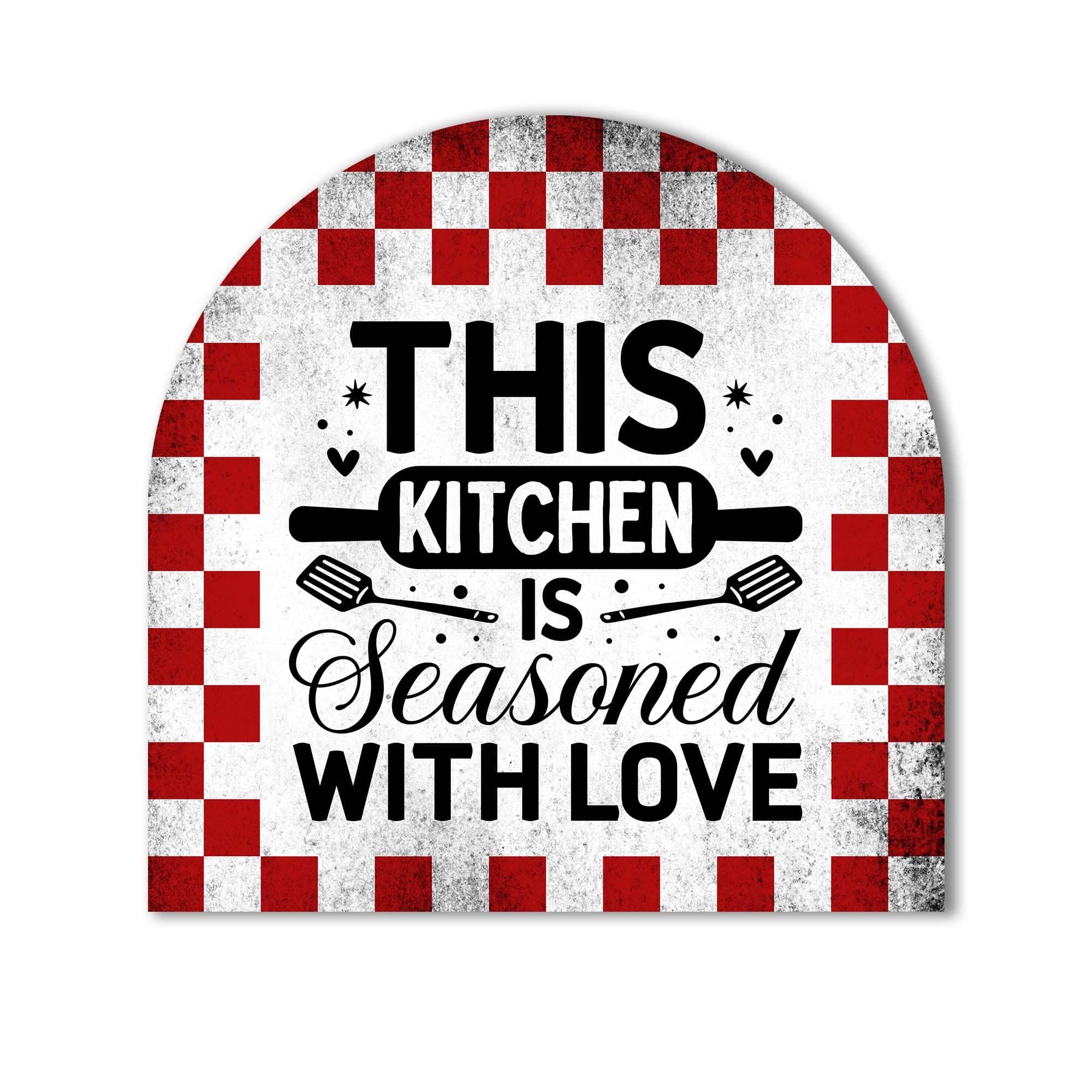 Rustic Seasoned with Love Glass Splashback - Elegant Kitchen Backsplash for Farmhouse & Modern Homes - Perfect for Stovetops, Sinks & Countertop Protection
