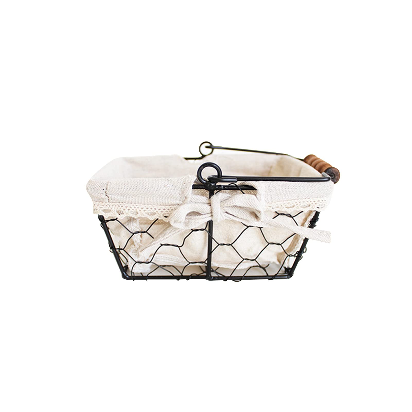 AUNMAS Square Metal Wire Basket with Handle - Lightweight Pantry Organizer for Bread Storage, Kitchen Cabinets, Bathroom Countertop & Closet Organization - Perfect for Home, Office, and Commercial Use