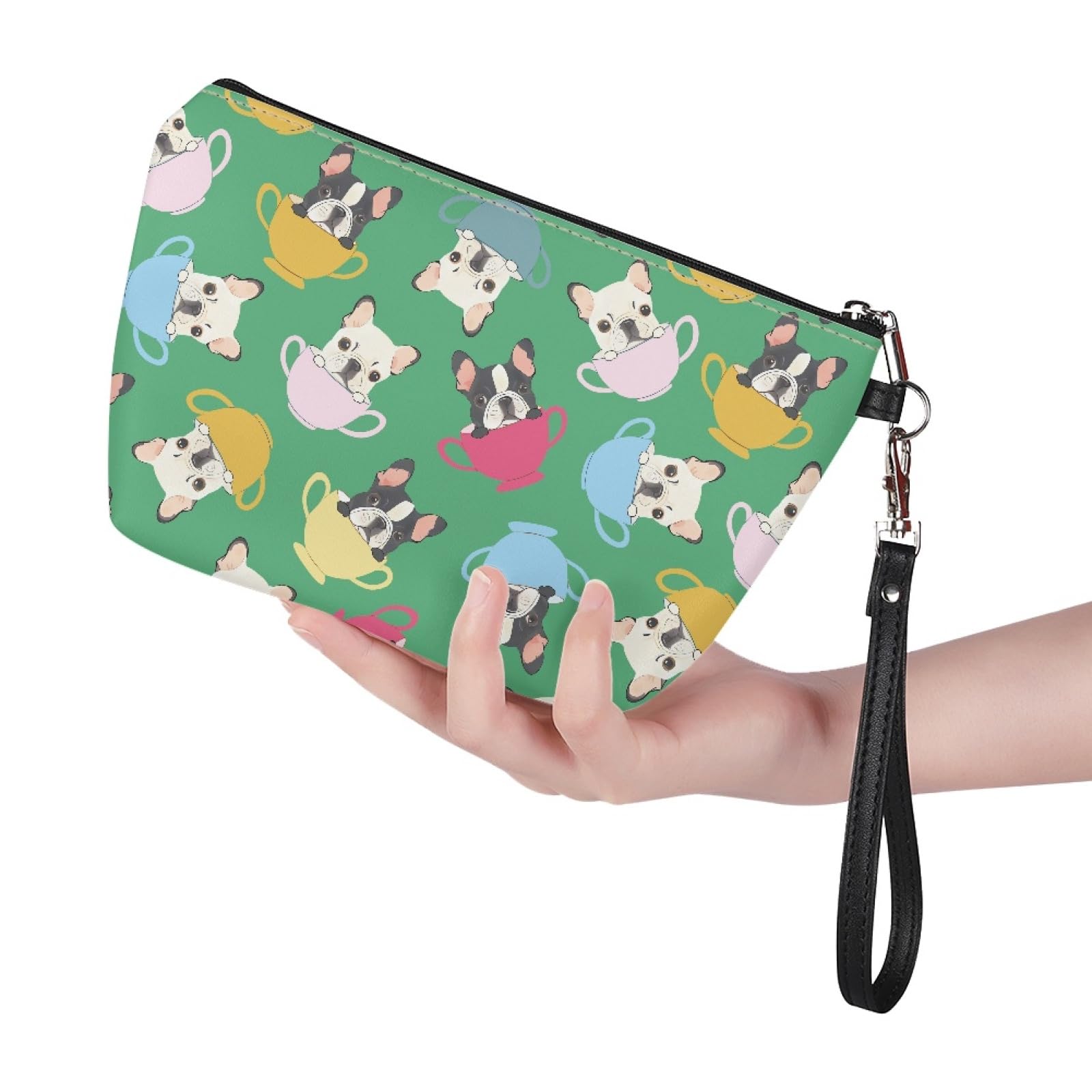 French Bulldog Printed Cosmetic Bag for Women - Travel & Makeup Organizer