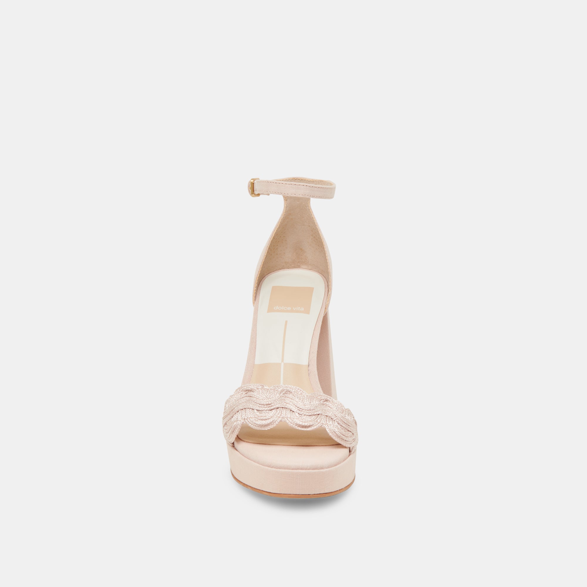 PELTIN Women's Light Pink Woven Raffia Heels - Comfortable Summer Wedge Sandals for Beach, Party & Vacation
