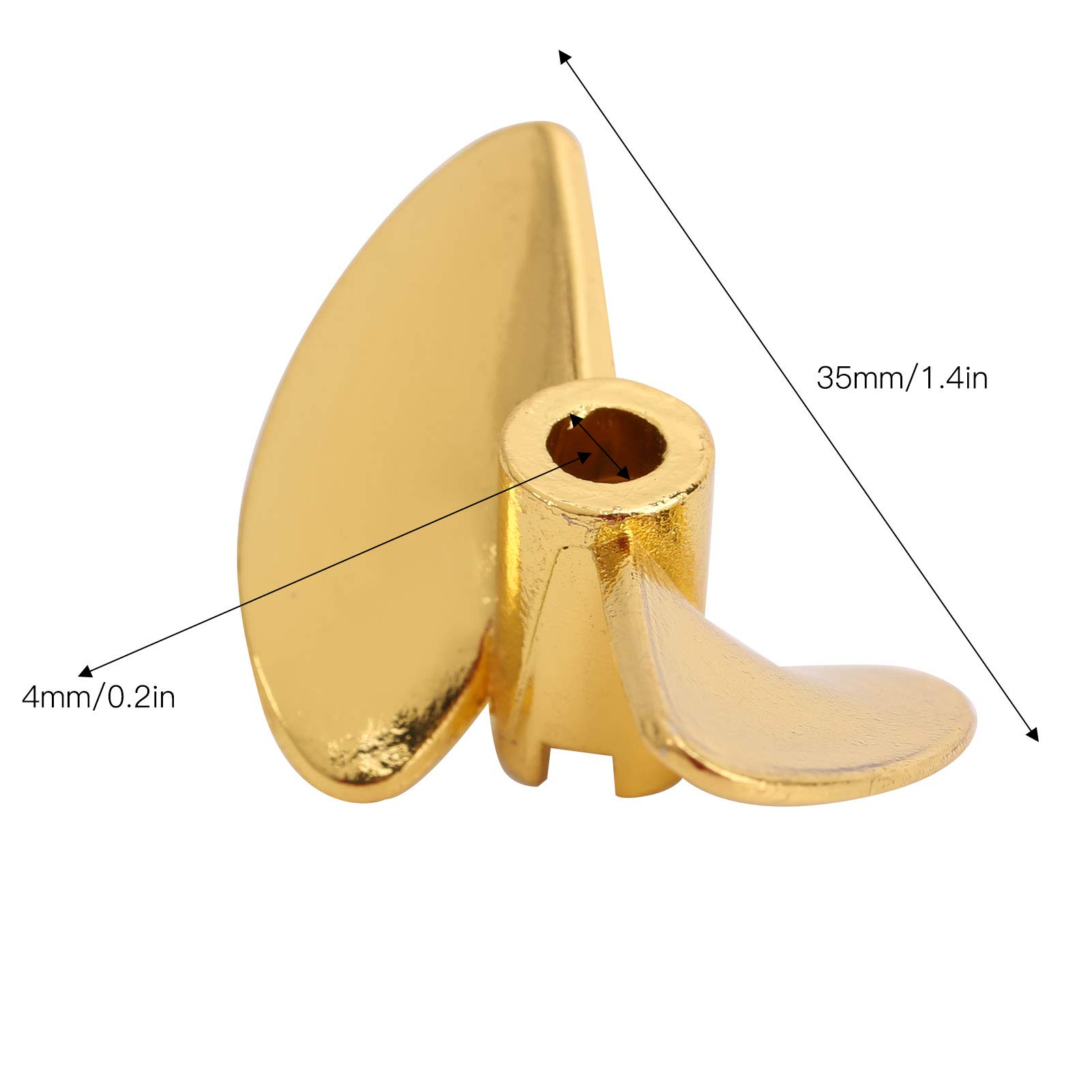 Shanrya High-Performance Aluminum Alloy RC Boat Propeller - Large Thrust, Easy Installation for RC Upgrades & Repairs - Durable Maintenance Part (Yellow) - Perfect for Racing, Hobby Boats & Water Sports