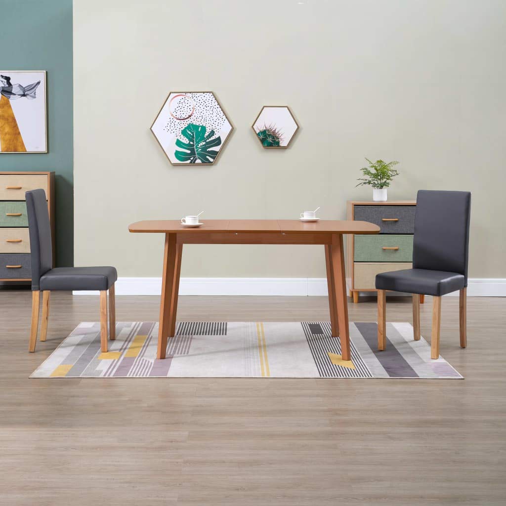 2-Pack Gray Faux Leather Dining Chairs - Modern Kitchen & Restaurant Chairs for Indoor/Outdoor Use - Perfect for Dining Room, Patio, Bar & Cafe Settings