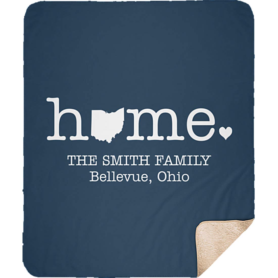 Custom Personalized Throw Blanket with Any US State - Super Soft Sherpa Blanket for Kids & Adults (60