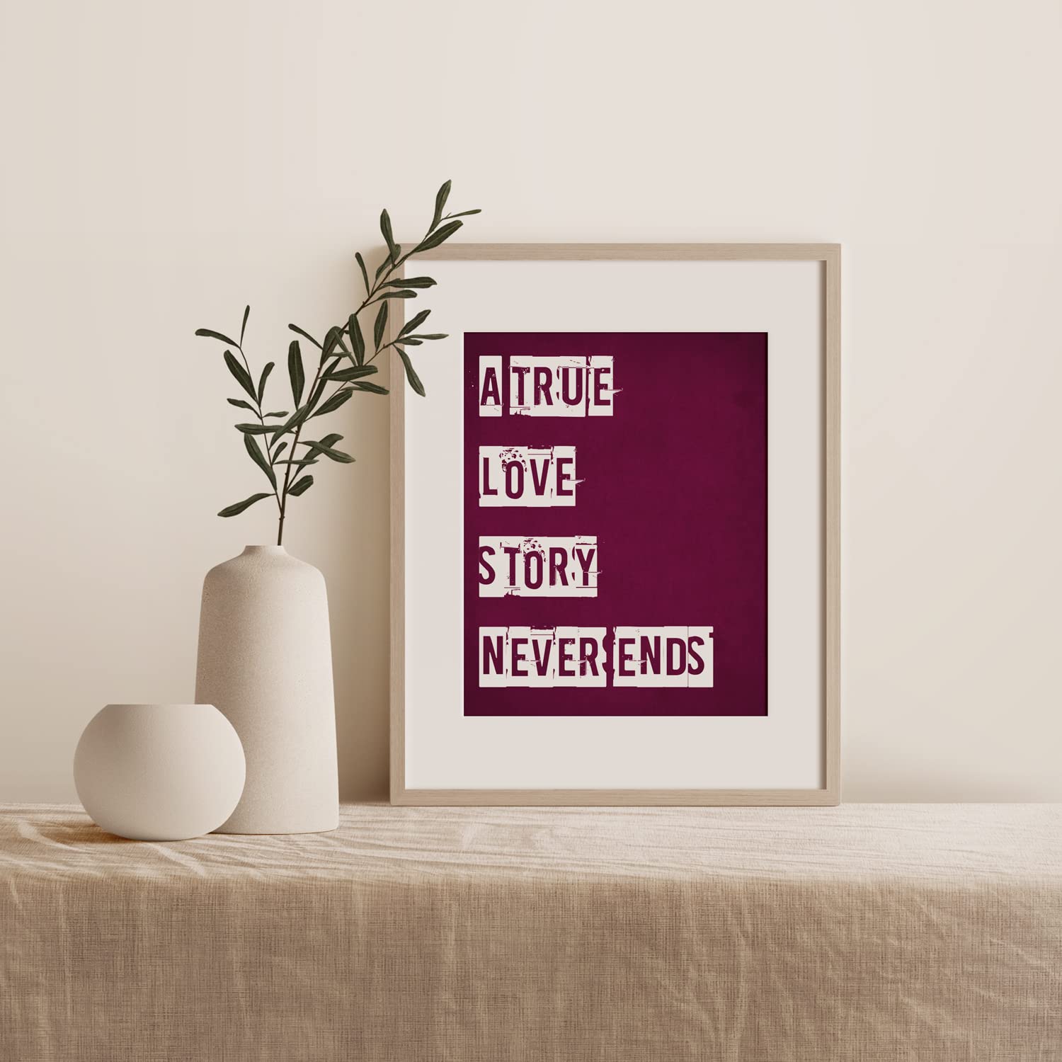 Love Story Art Print - 8x10 Inspirational Wall Decor for Bedroom & Home