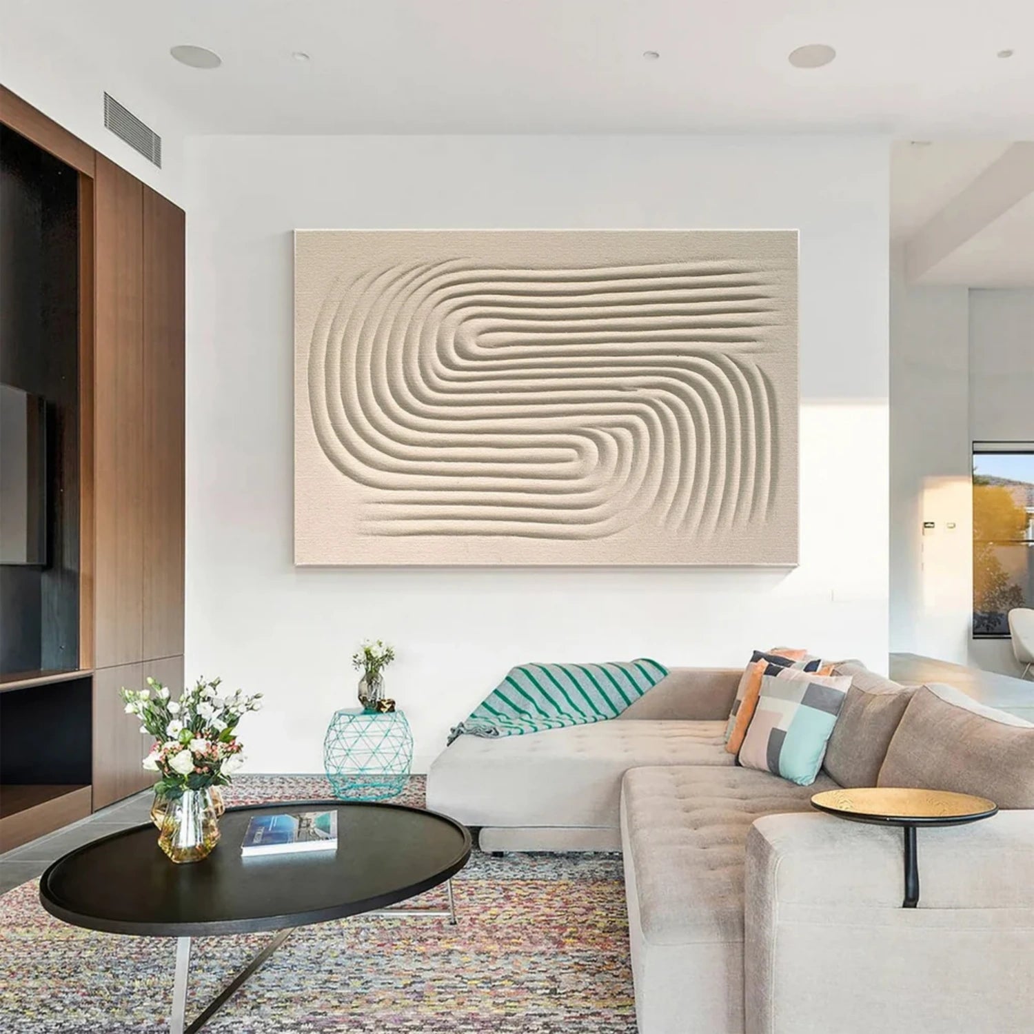 Beige & Brown Abstract Wall Art Print #BB157 - Modern Home Decor for Living Room, Bedroom & Office