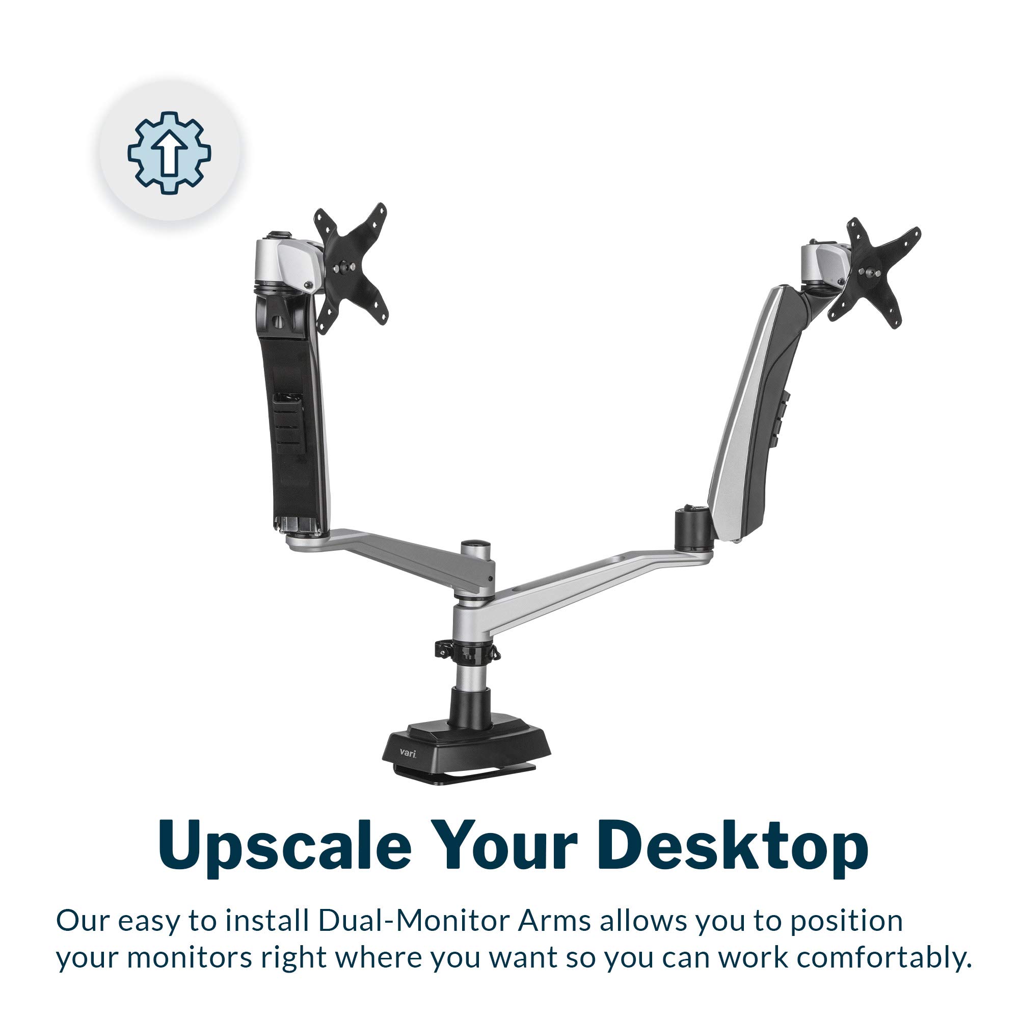 Dual Monitor Arm Stand - Adjustable VESA Mount for 2 Screens up to 27