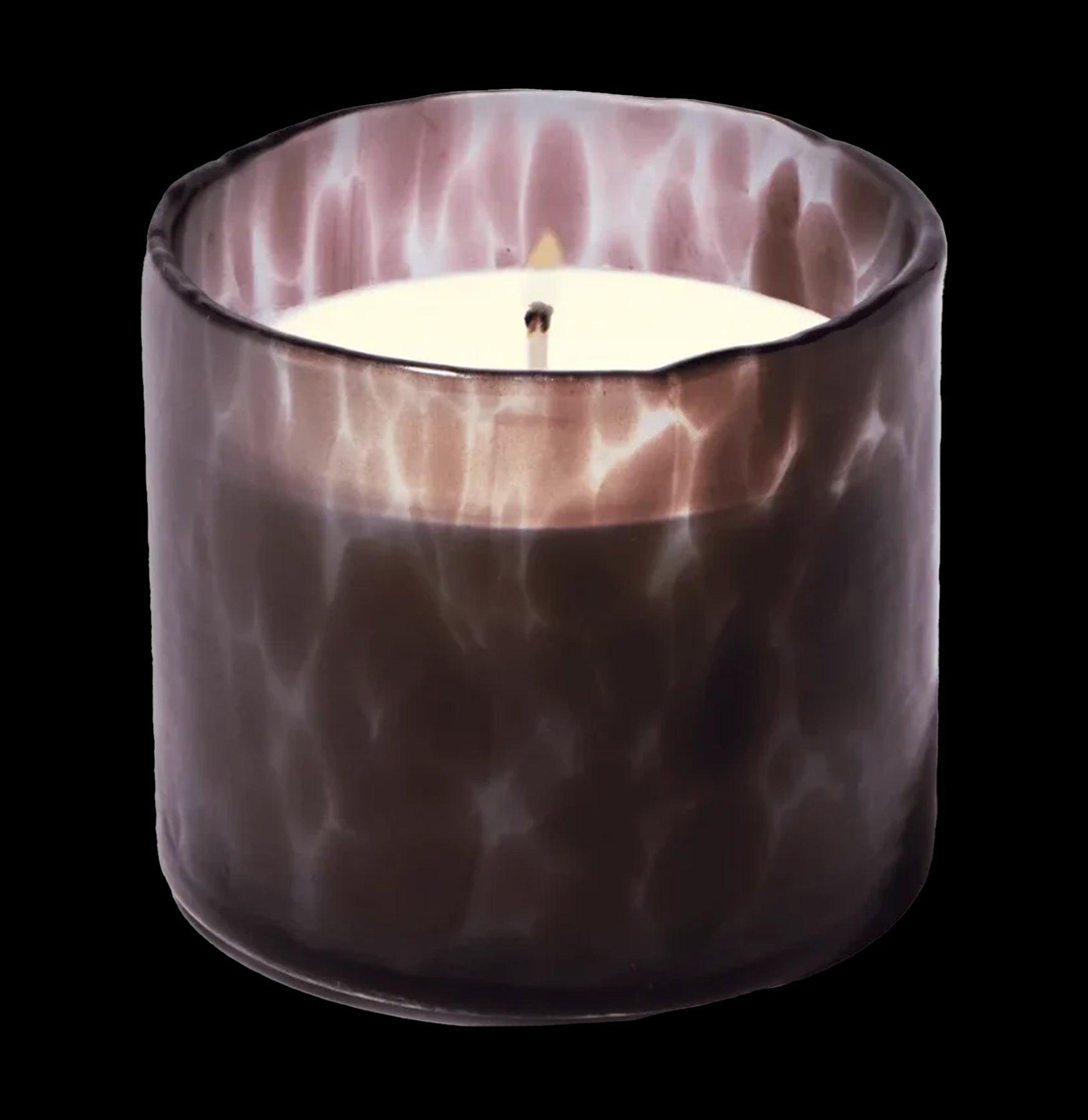 Luxury Hand Blown Bubble Glass Candle with Linen & Orris Scent - Elegant Home Decor, Romantic Dinner & Spa Relaxation Aromatherapy