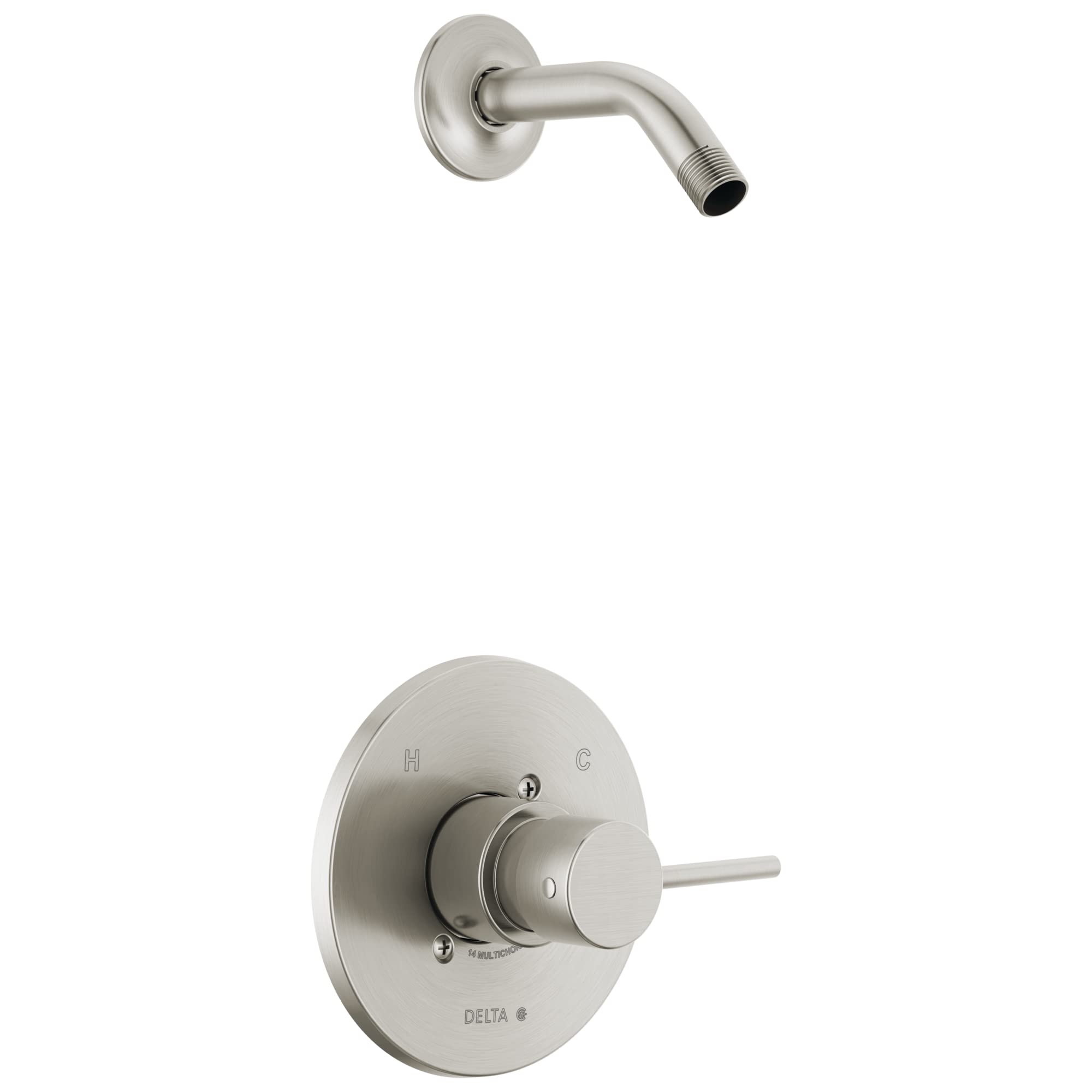Delta Faucet Modern Single Handle Brushed Nickel Shower Faucet Set - T14259-SSLHD-PP Shower Trim Kit with Handle, Stainless Steel Fixtures (Shower Head & Valve Not Included) for Bathroom Remodel & Spa-Like Shower Experience
