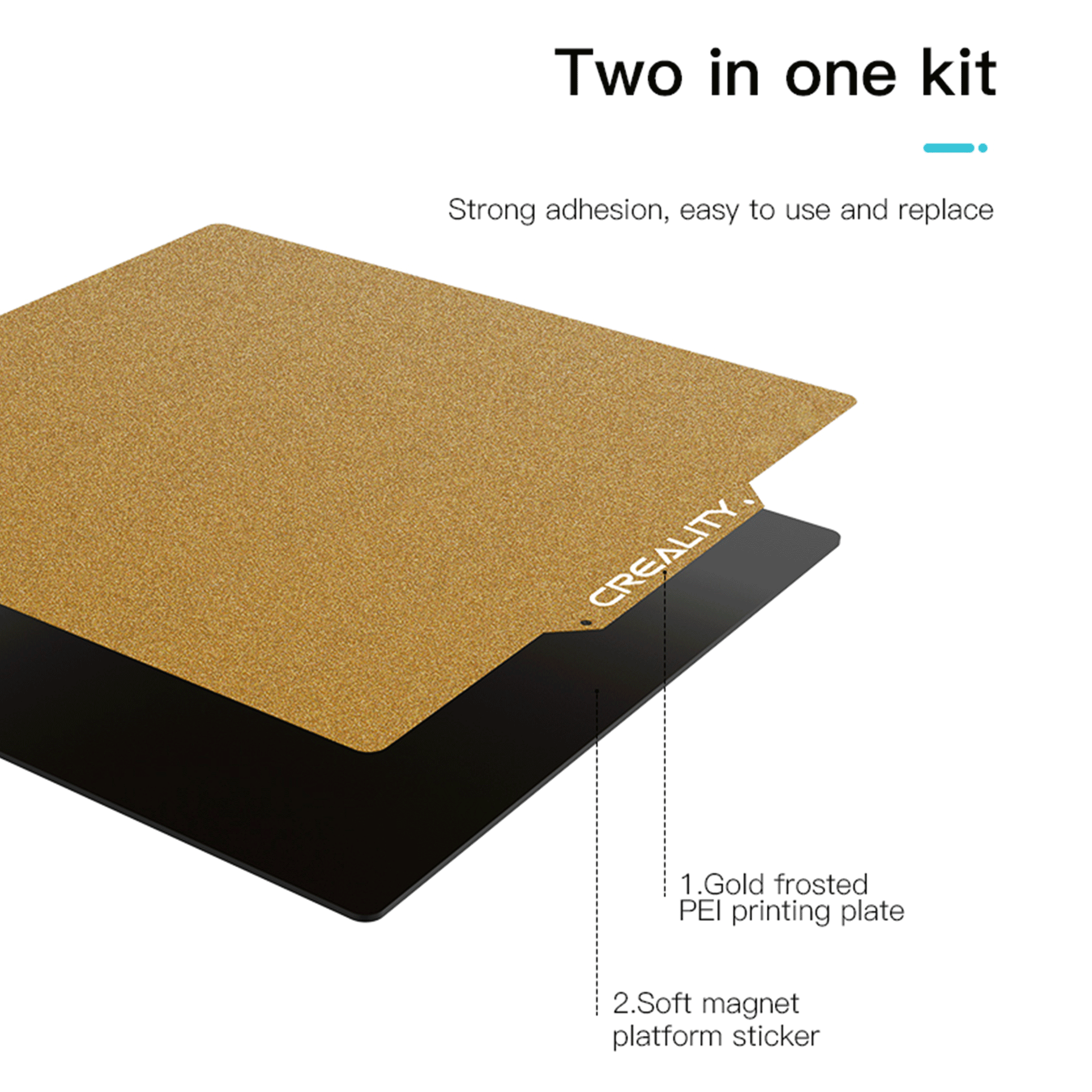 Creality PEI 3D Printer Magnetic Bed Plate Kit - Frosted/Glossy/Double-Sided Surface (235x235mm, 255x245mm, 320x310mm, 377x370mm) for Smooth Printing & Easy Removal | Perfect for PLA, ABS, PETG Filaments