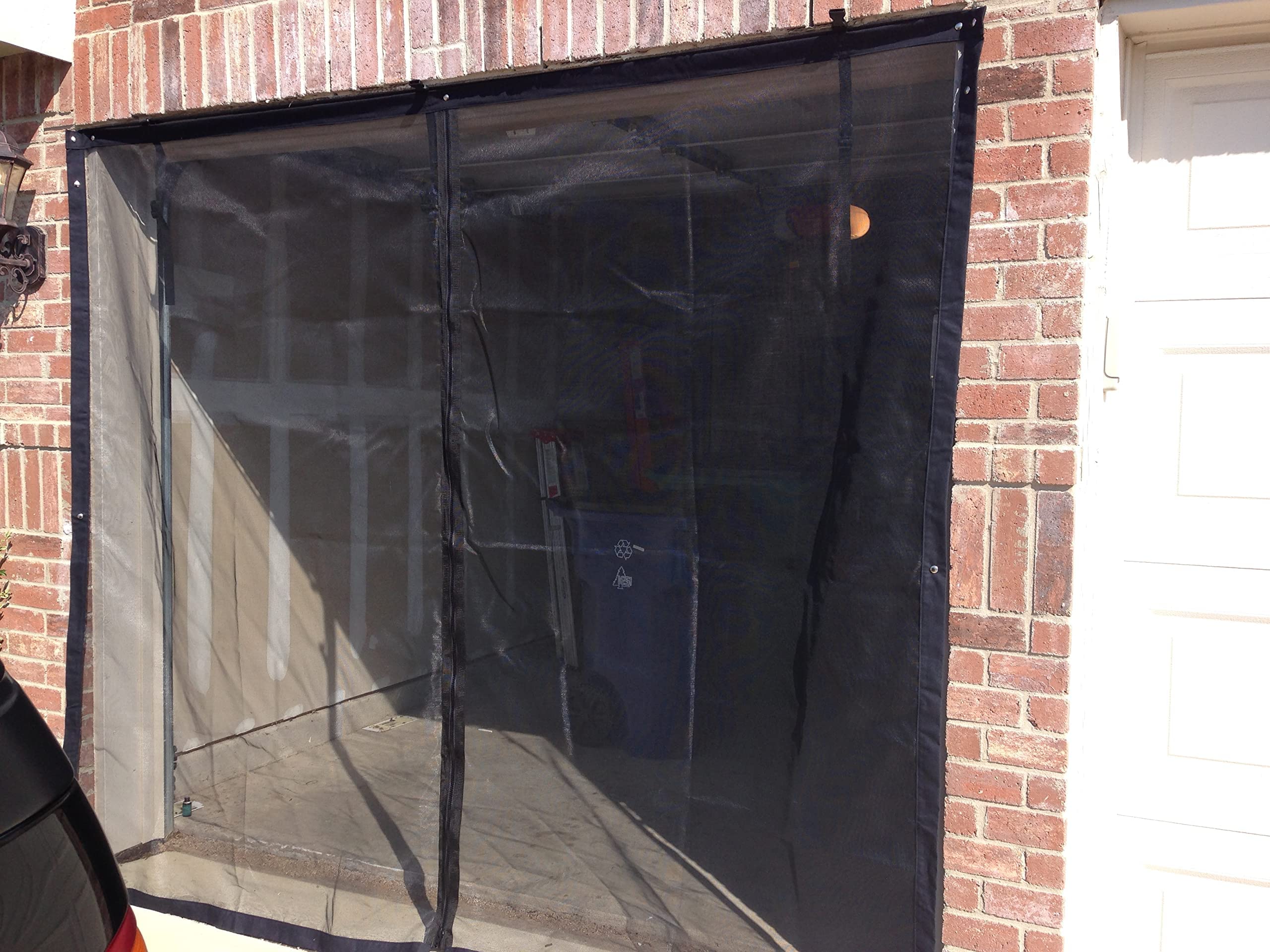 8' x 7' Garage Screen with Zipper & Storage Kit - Easy Assembly & Pass Through - Perfect for Outdoor Parties, Patio Protection & Bug-Free Garage Storage