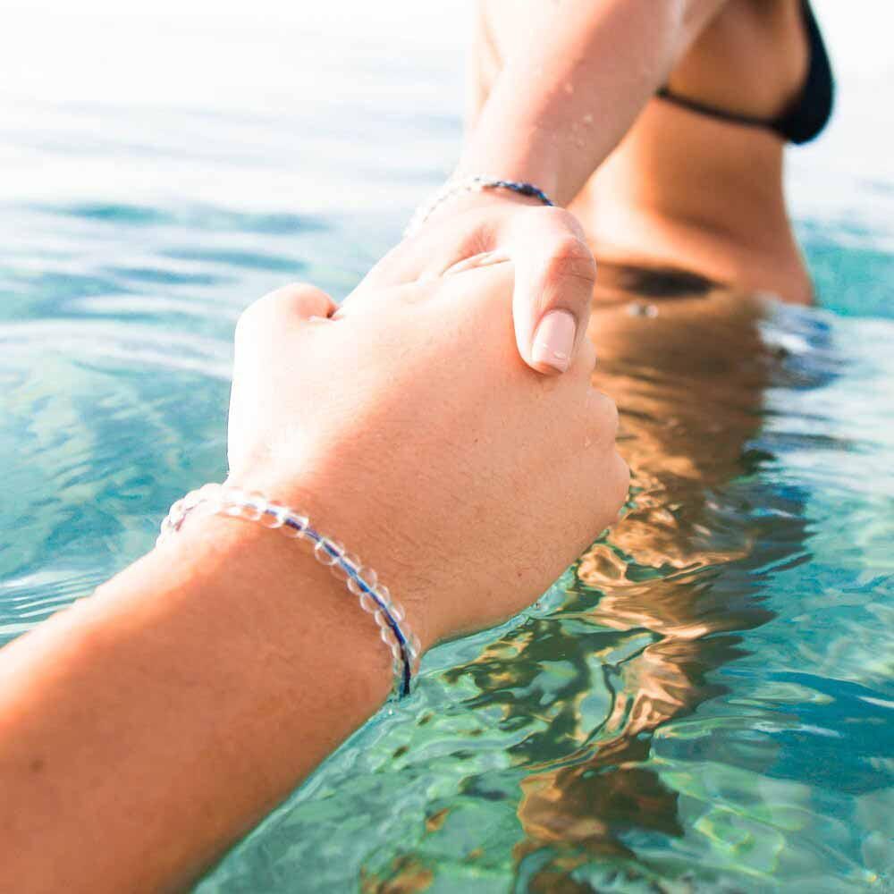 4Ocean Whale Light Blue & Purple Beaded Bracelet - Eco-Friendly Ocean Conservation Jewelry for Women & Men - Perfect for Beach, Travel & Everyday Wear