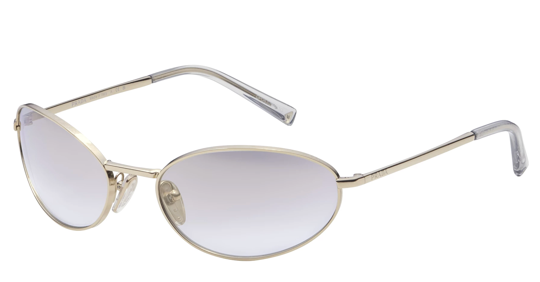 Prada PR A59S Metal Cat Eye Sunglasses in Pale Gold - Luxury Designer Shades for Women, UV Protection, Fashion Sunglasses for Outdoor, Beach & Driving