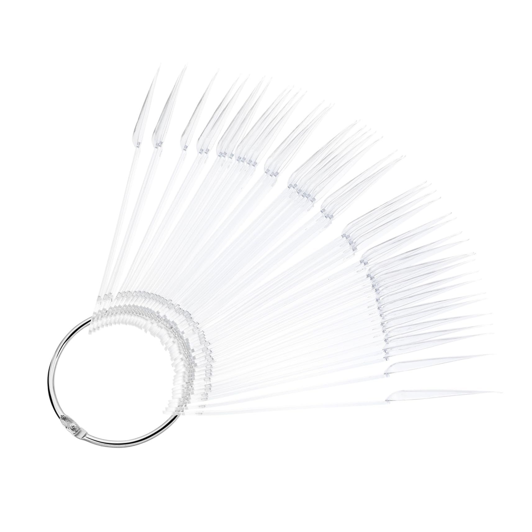 100pcs Clear False Nail Tips - Transparent Nail Display Sticks for Nail Art, Fan Shaped Nail Wheel, White Polish Sample - Perfect for Salon Display, DIY Nail Art & Professional Nail Color Testing
