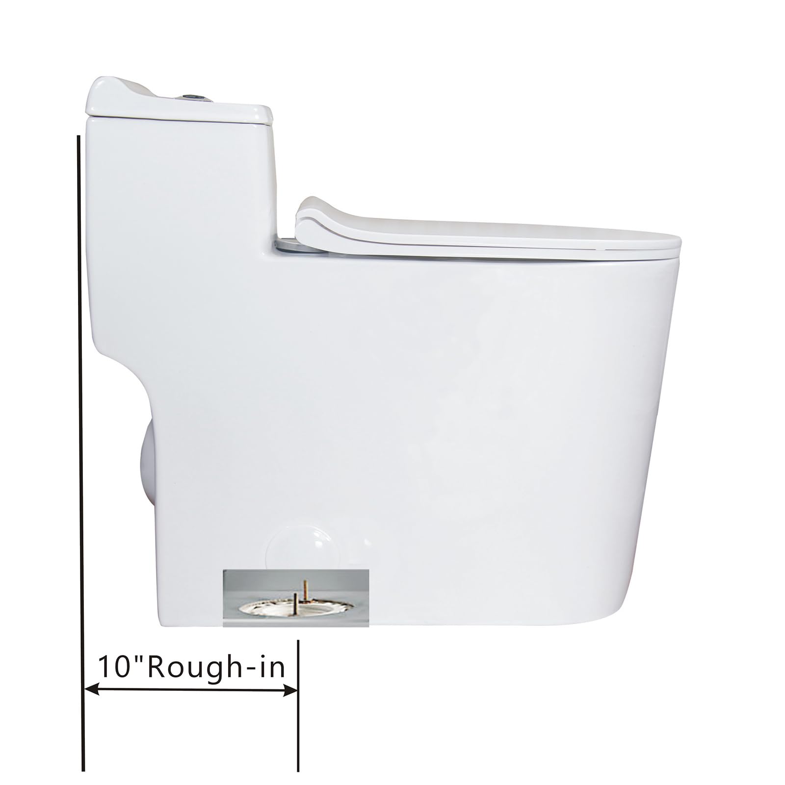 WinZo WZ5080S White One Piece Toilet - Dual Flush, Elongated Bowl, Comfort Height, 10