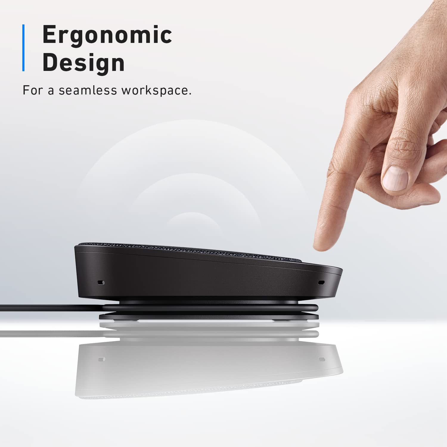 Anker PowerConf S330 USB Speakerphone for Home Office - 360° Voice Pickup with 4 Mics, Smart Noise Reduction, Plug & Play Conference Speaker - Perfect for Zoom Meetings, Webinars & Remote Work