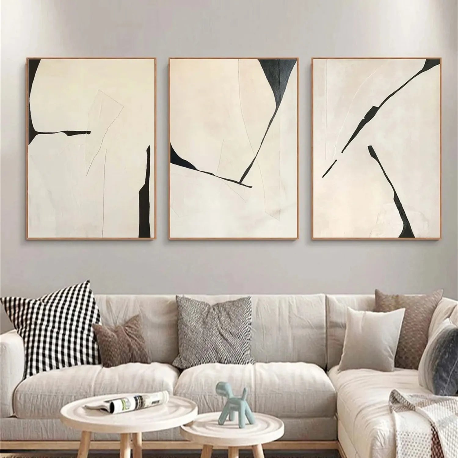 Abstract Painting Set of 3 - Modern Wall Art Canvas Prints for Living Room, Bedroom & Office Decor #AB211 | Perfect for Home & Office Interior Design