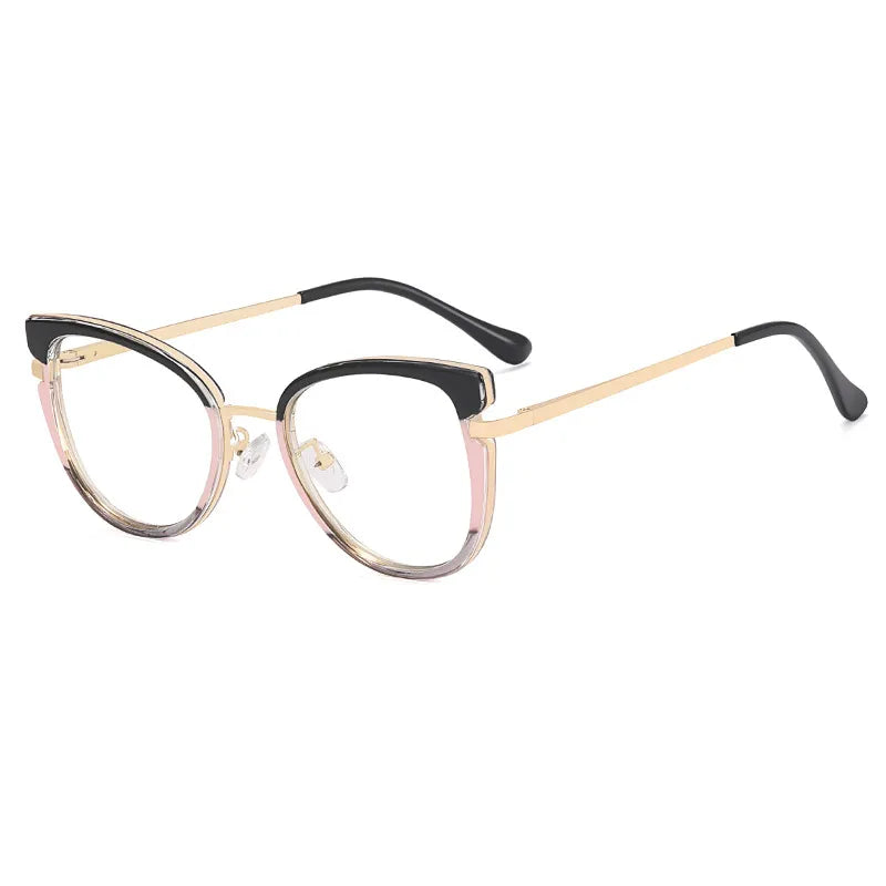 CCspace Women's Full Rim Cat Eye Titanium Eyeglasses Frame 56831 - Lightweight & Durable Eyewear for Work, Reading & Fashion Accessories