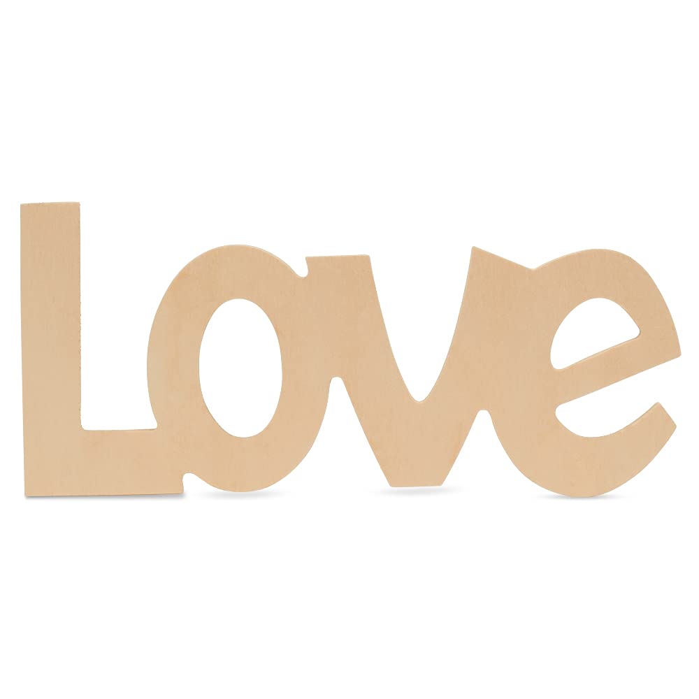 12 Inch Unfinished Wood Love Sign Cutouts - Pack of 25 for DIY Valentine's Day Decor, Wall Art & Craft Projects | Perfect for Home Décor, Wedding Centerpieces & Romantic Gift Making