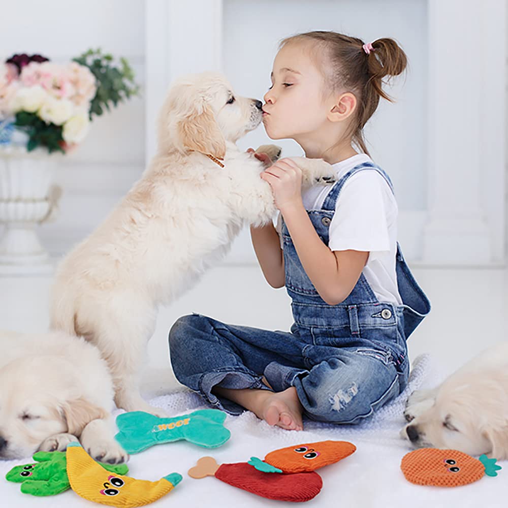 **Durable Crinkle Dog Toys for Aggressive Chewers - 8 Pack No-Stuffing Chew Toys for Small, Medium & Large Dogs - Tough, Interactive Teething Toys for Puppies & Large Breeds - Perfect for Indoor Play & Training**