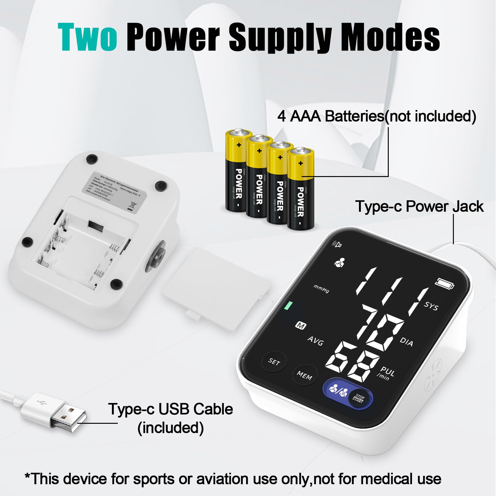 Accurate Upper Arm Blood Pressure Monitor for Home Use - 240 Memory, 2 Users, Adjustable Cuff (8.7