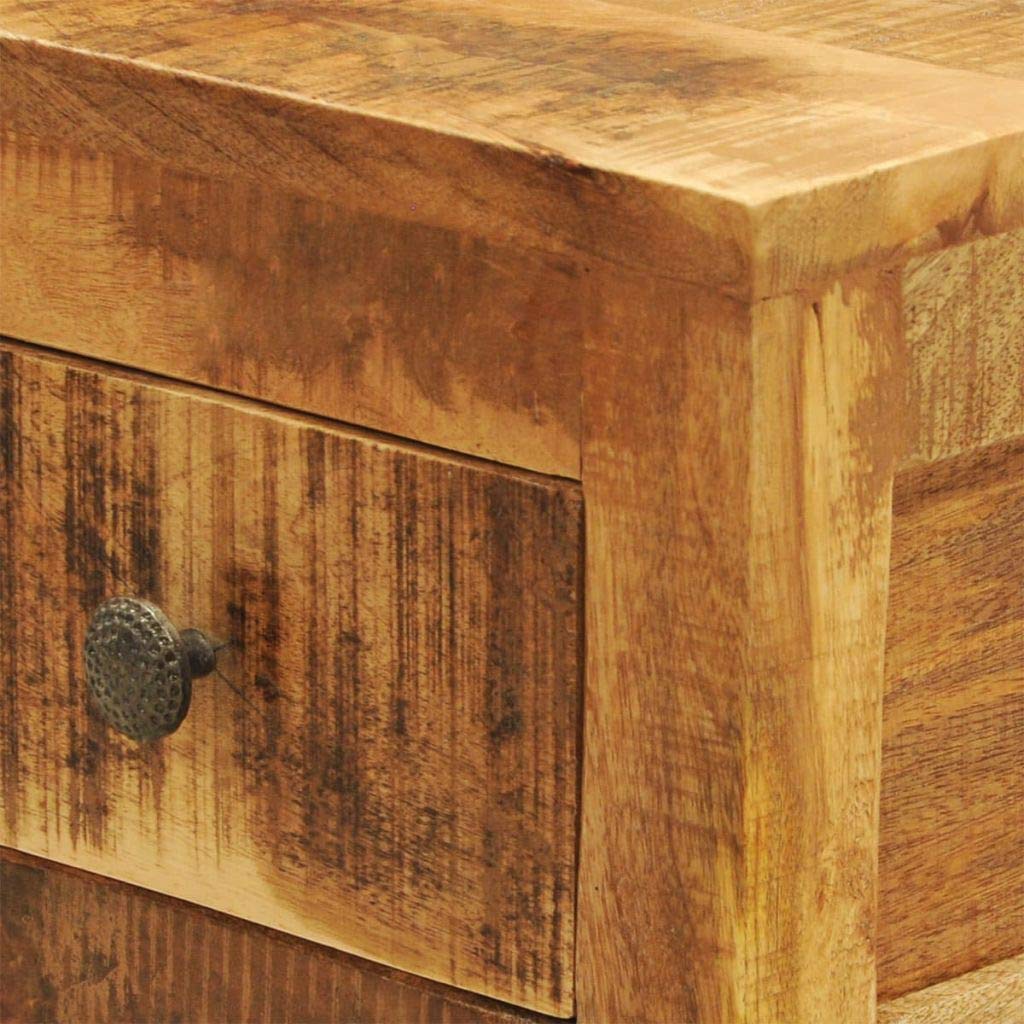 FAMIROSA Solid Mango Wood Nightstand with 1 Drawer - Bedside Table for Bedroom, Living Room, or Office Storage