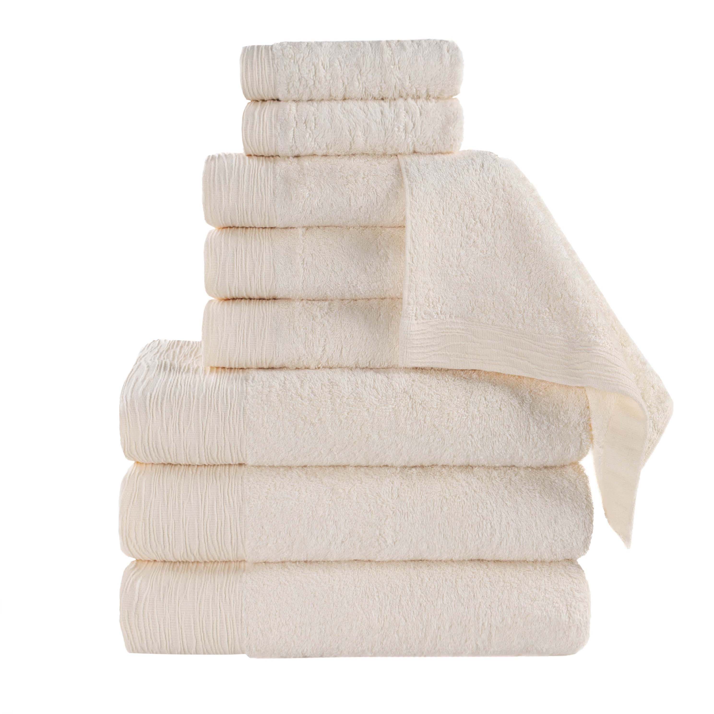 Bamboo Rayon 9-Piece Towel Set - Eco-Friendly, Ultra Soft & Fluffy Bath Towels for Spa, Gym & Home Use