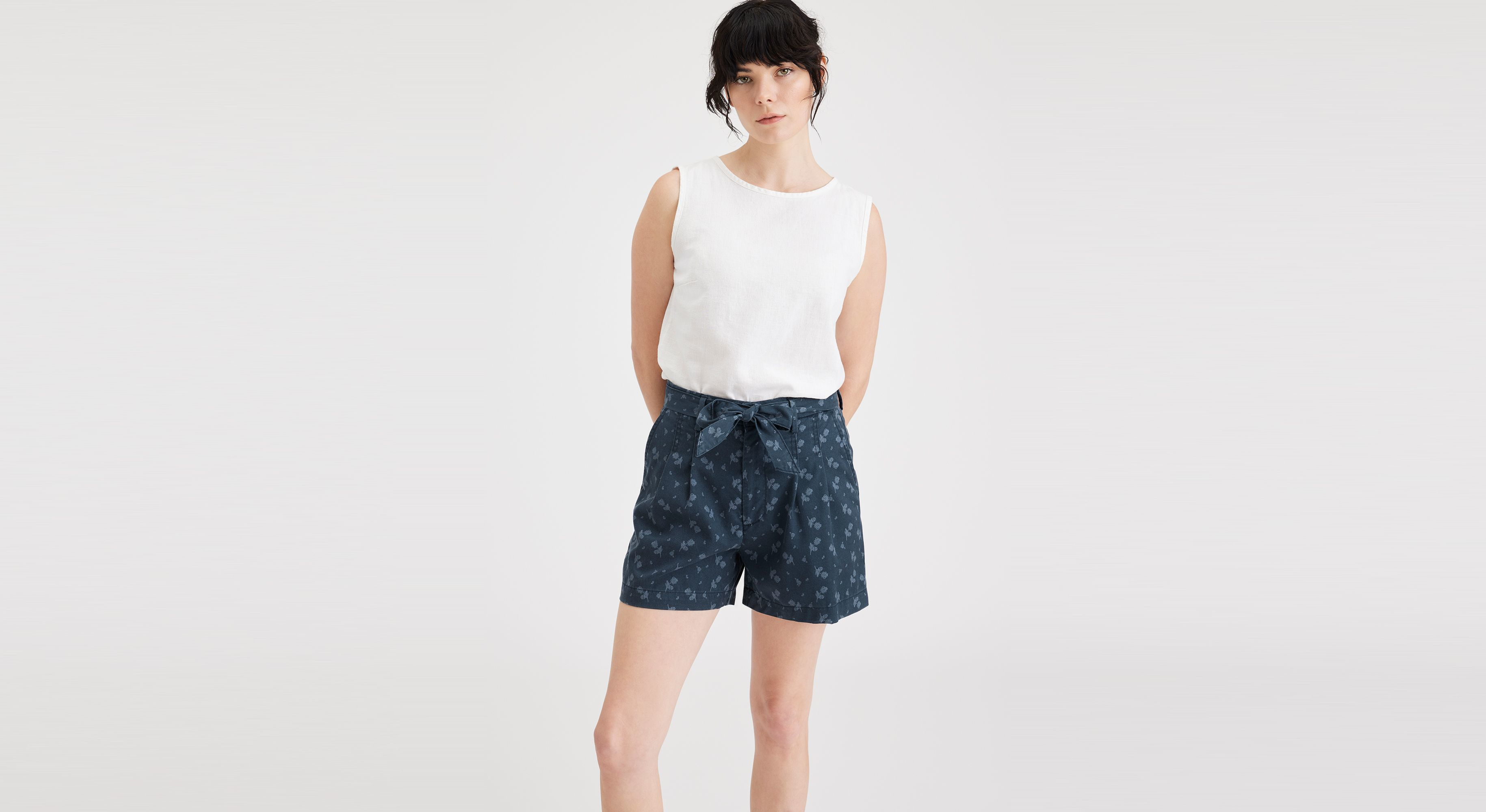 Women's Tie Front Shorts A69960003 - Stylish & Comfortable Summer Casual Shorts for Beach, Travel, and Everyday Wear