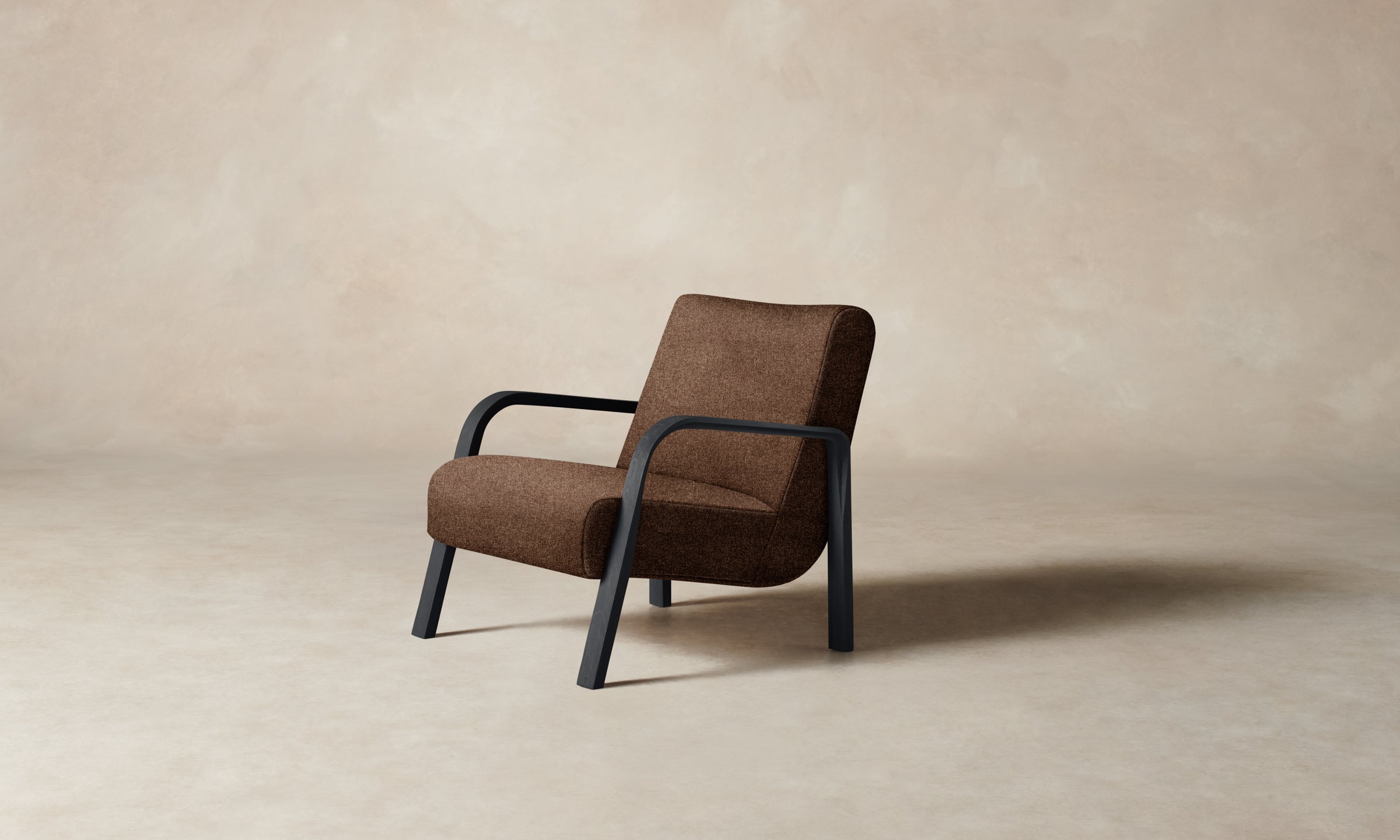 The Felix Chair - Italian Brushed Wool Cocoa Brown Lounge Chair for Living Room, Bedroom & Office | Premium Comfort Seating for Home Decor