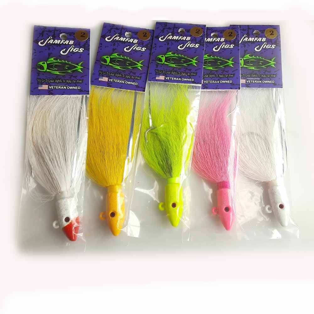 Jamfab Jigs Bullet Jig 2OZ - Premium Fishing Lure for Bass, Walleye & Saltwater - Perfect for Freshwater & Offshore Fishing