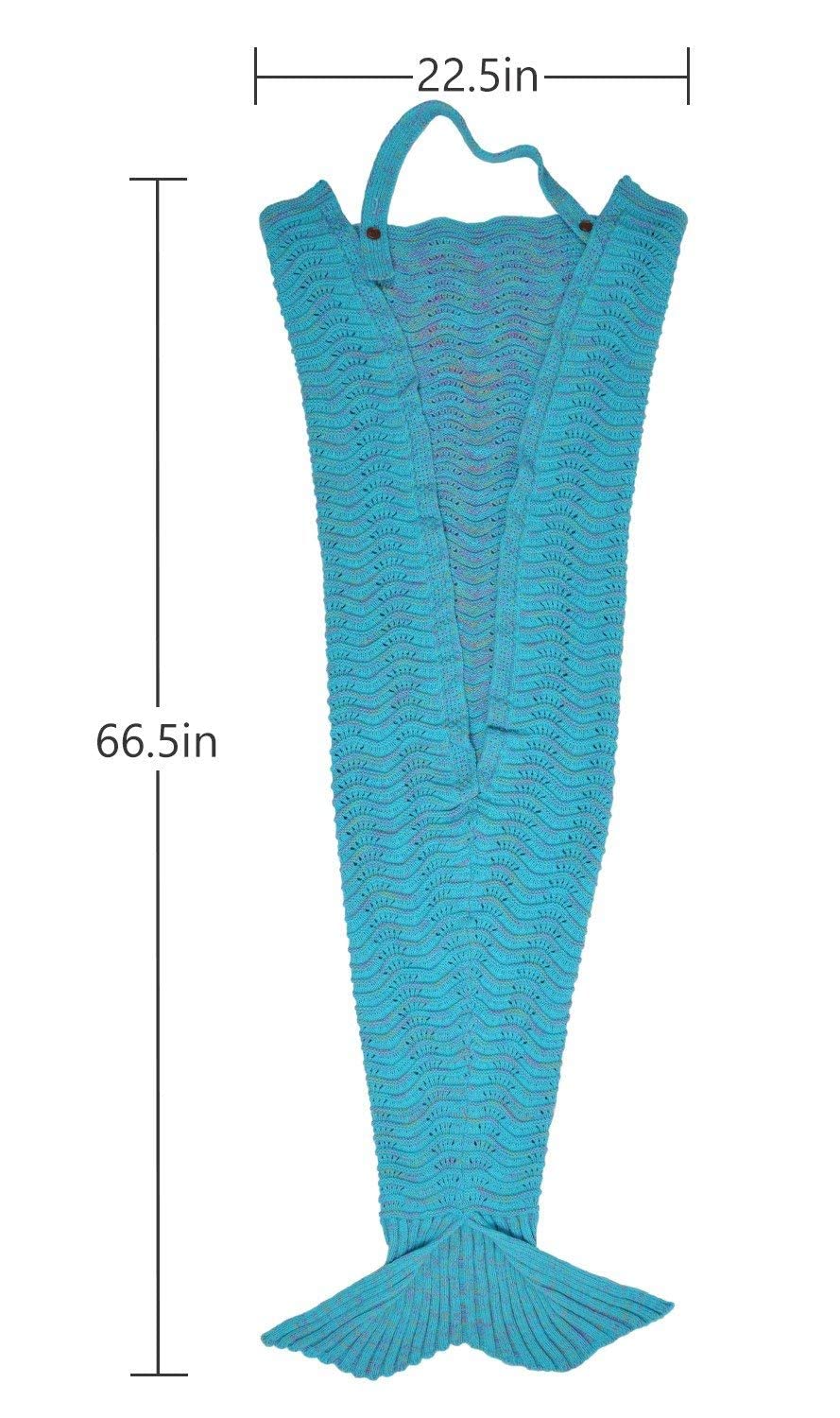 Mermaid Tail Blanket for Women & Teens - Soft Cozy Blue Green Sequin Scale Design - Perfect for Bedroom, Lounge, Movie Nights & Photo Shoots