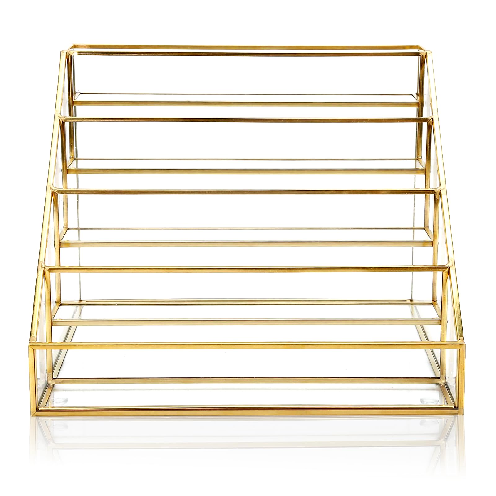 HURRISE 5-Tier Nail Polish Display Rack - Clear Acrylic Nail Polish Organizer for Salon & Home - Multi-Layer Nail Art Storage Shelf for Polish Bottles, Makeup & Cosmetics - Perfect for Salon Display, Home Organization & Professional Nail Technicians
