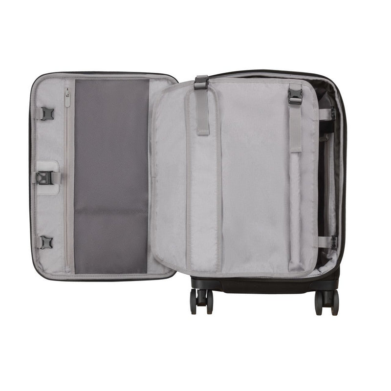 Werks 6.0 Frequent Flyer Carry On Plus Luggage - Black Expandable Suitcase for Business Travel & Weekend Getaways | Airline Approved Carry-On Bag with Spinner Wheels