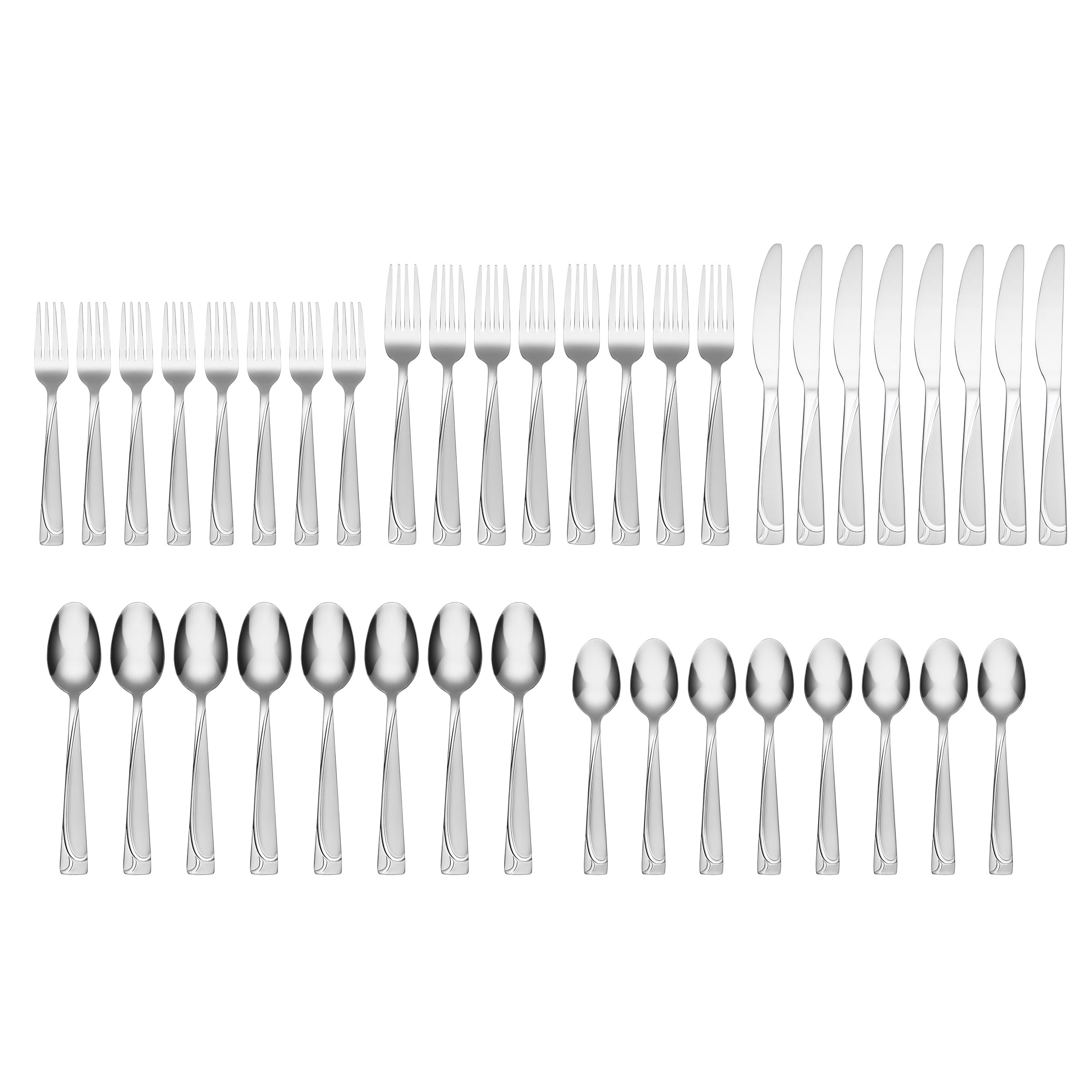 Premium Mena Frost 40-Piece Stainless Steel Flatware Set with Elegant Chrome Storage Caddy - Perfect for Dining, Entertaining, and Wedding Registry Gifts