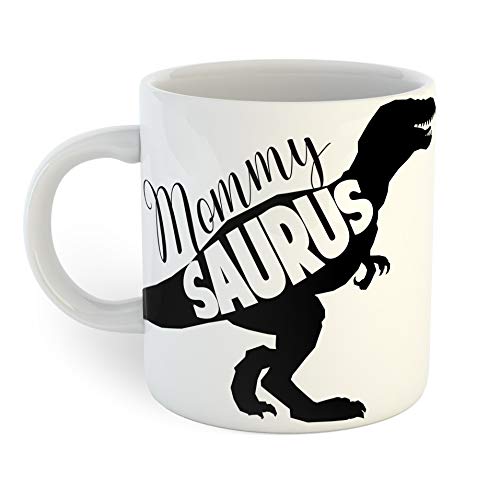 Mommy Saurus Coffee Mug - Funny Dinosaur Themed Ceramic Cup for Moms - Perfect for Mother's Day Gifts, Office Use & Relaxing Morning Coffee