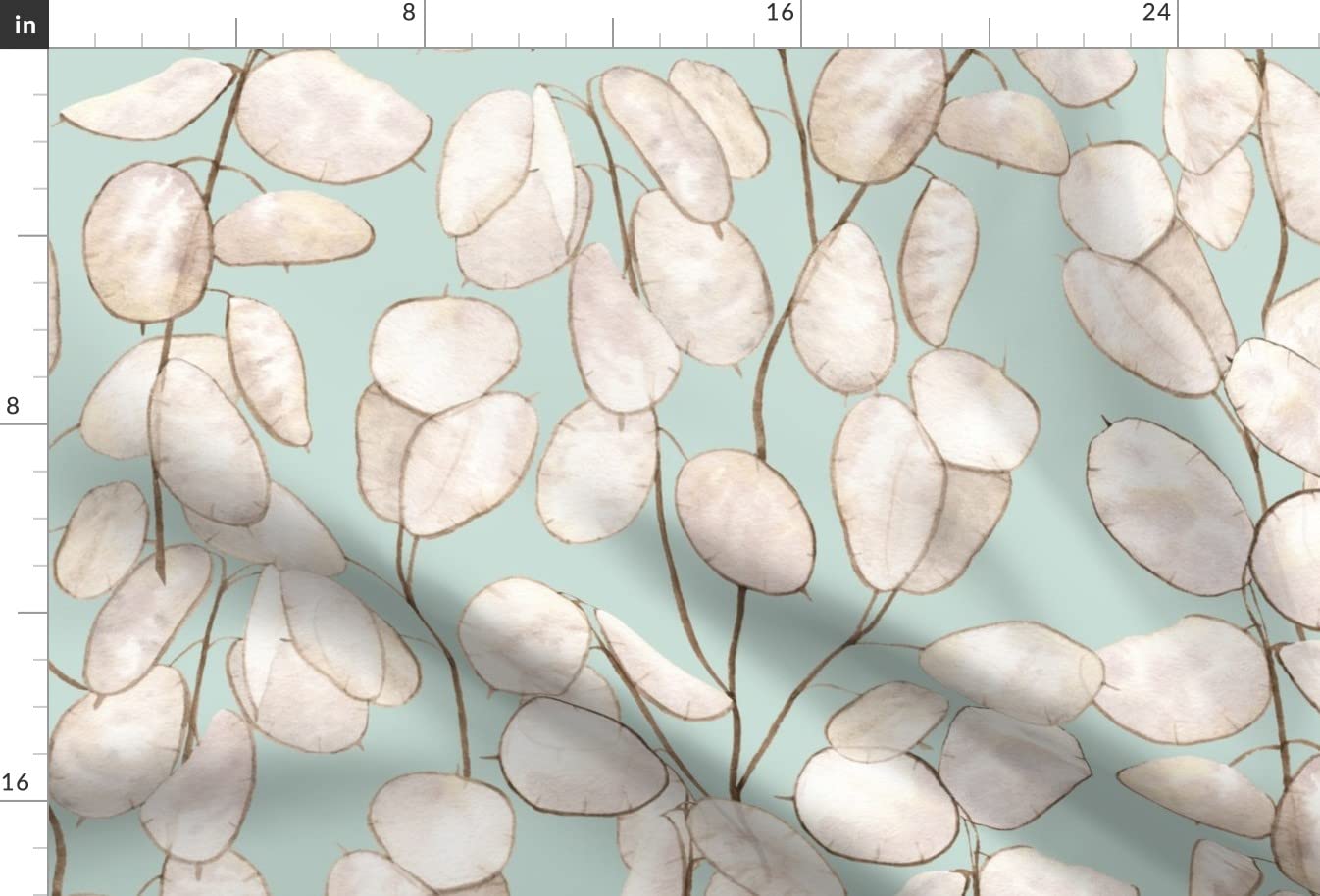 Spring Garden Pale Blue Neutral Botanical Printed Chiffon Fabric by The Yard - Elegant Earth Tone Floral Design for Sewing Dresses, Fashion Apparel & Home Decor | Perfect for DIY Projects, Curtains, and Boho Chic Decorations