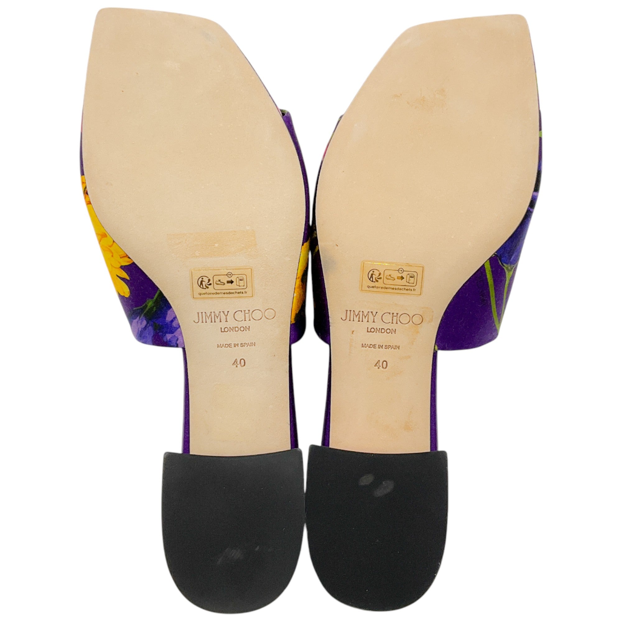 Jimmy Choo Themise Floral Satin Mule Sandals for Women - Elegant Slip-On Heels for Weddings, Parties & Summer Outfits