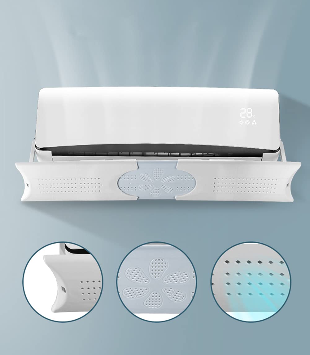Adjustable Telescopic Air Deflector - Wall Mounted HVAC Vent Cover for Home & Office | Improve Airflow Direction & Reduce Direct Blows | Perfect for Bedrooms, Living Rooms and Workspaces