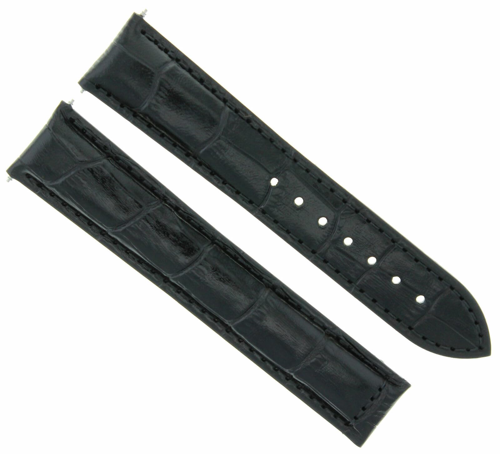 22mm Genuine Leather Watch Band Strap - Compatible with IWC Laureus 22/18mm Deployment Clasp - Black Replacement Strap for Men's & Women's Watches - Perfect for Business, Casual & Formal Occasions