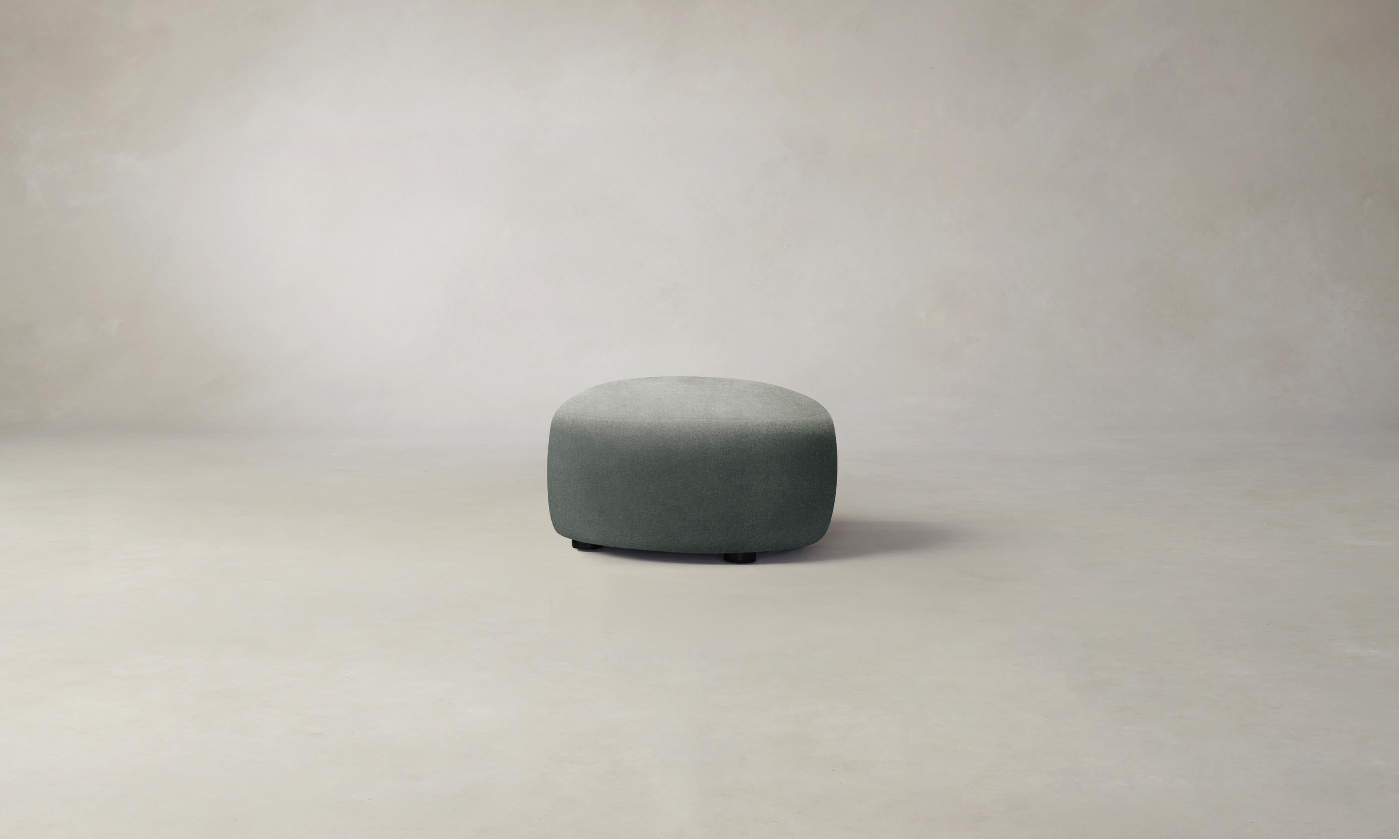 Luxury Mohair Fog Chelsea Ottoman - Elegant Footstool & Accent Chair for Living Room, Bedroom, or Office Decor