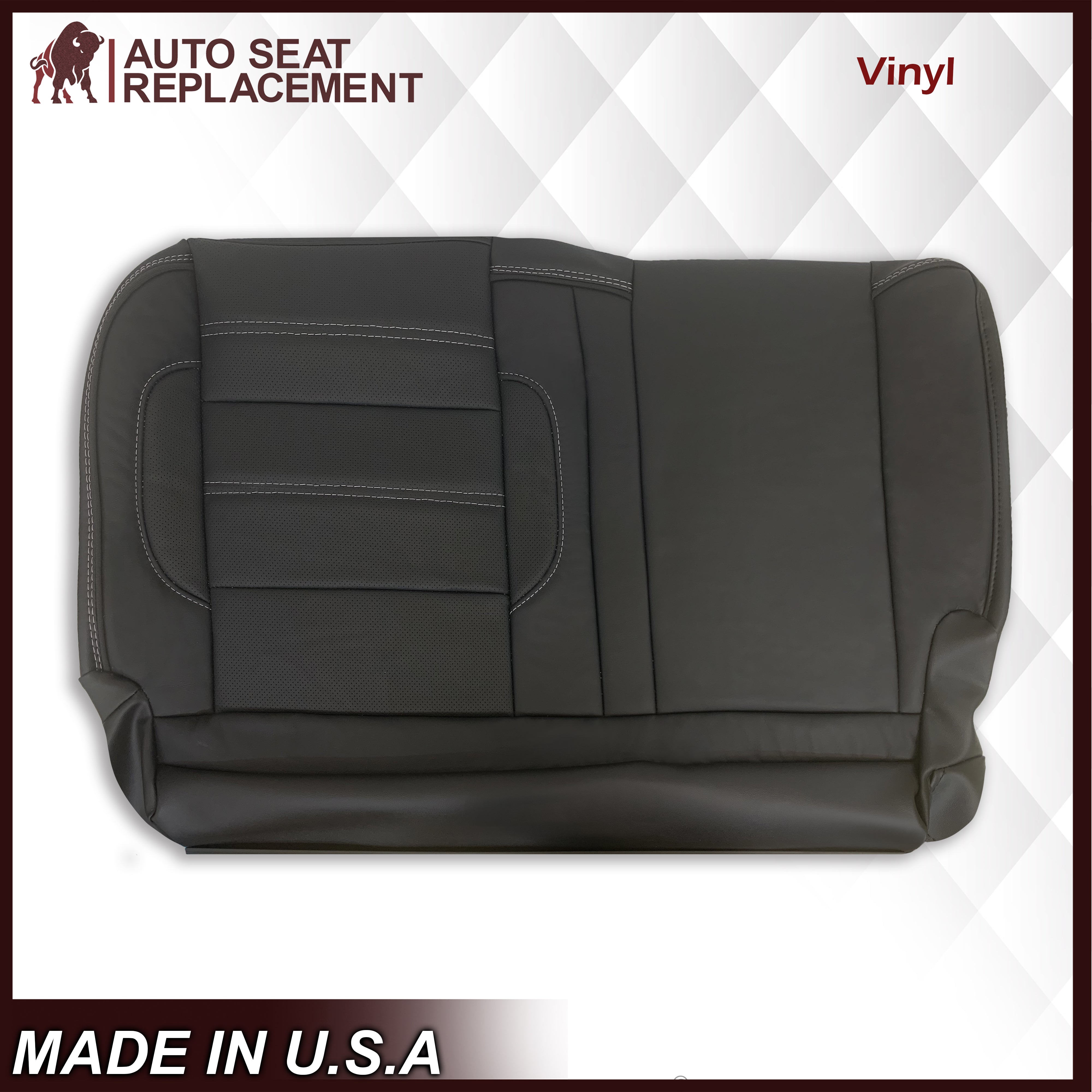 GMC Sierra Denali Perforated Leather Seat Covers 2014-2019 - Black Replacement for Second Row | Premium Car Interior Upgrade for Comfort & Style