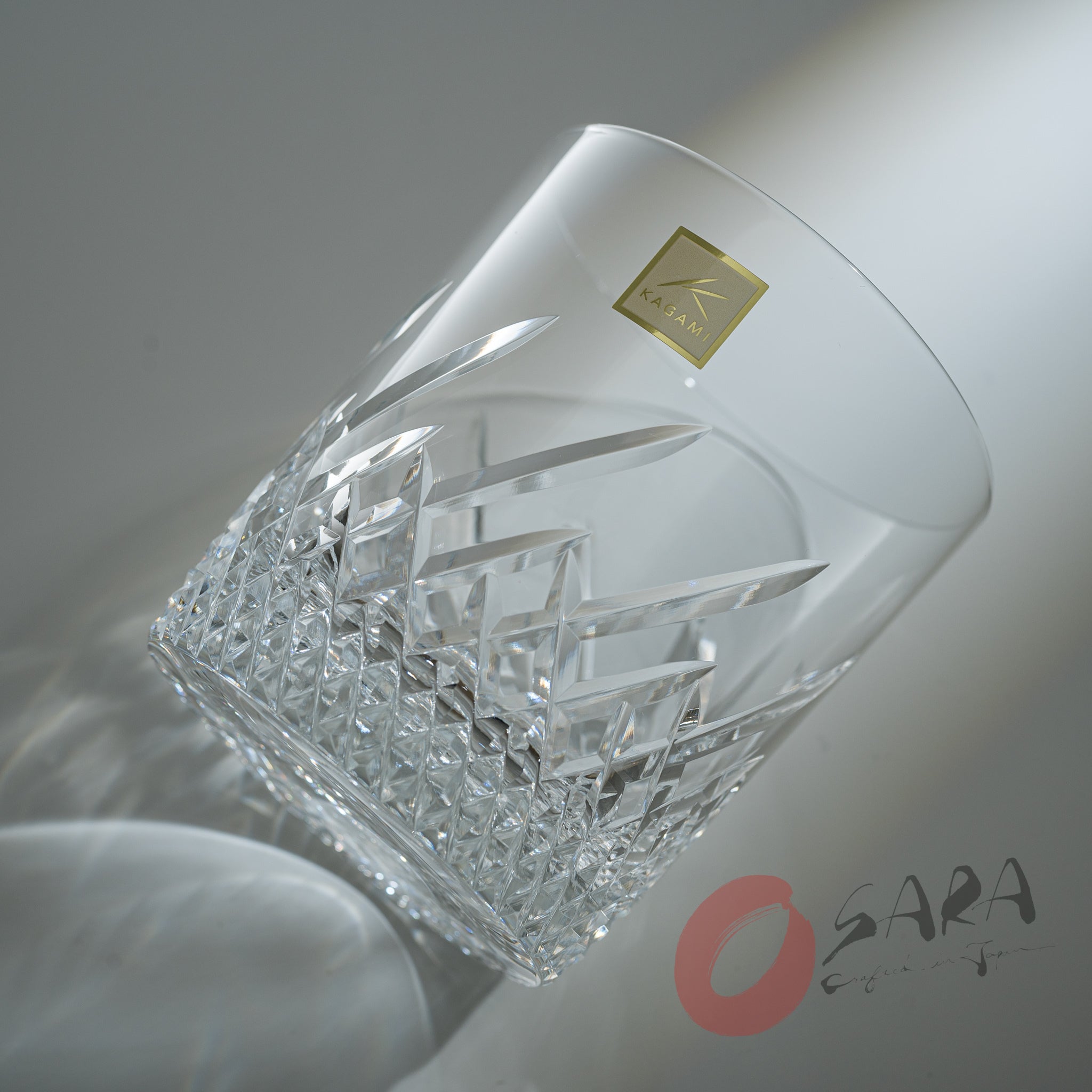 Premium KAGAMI Crystal Japanese Handmade Whiskey Glass Set - 260ml Frosted Design for Bourbon, Scotch & Cocktails - Elegant Barware for Home Entertaining & Gift Giving
