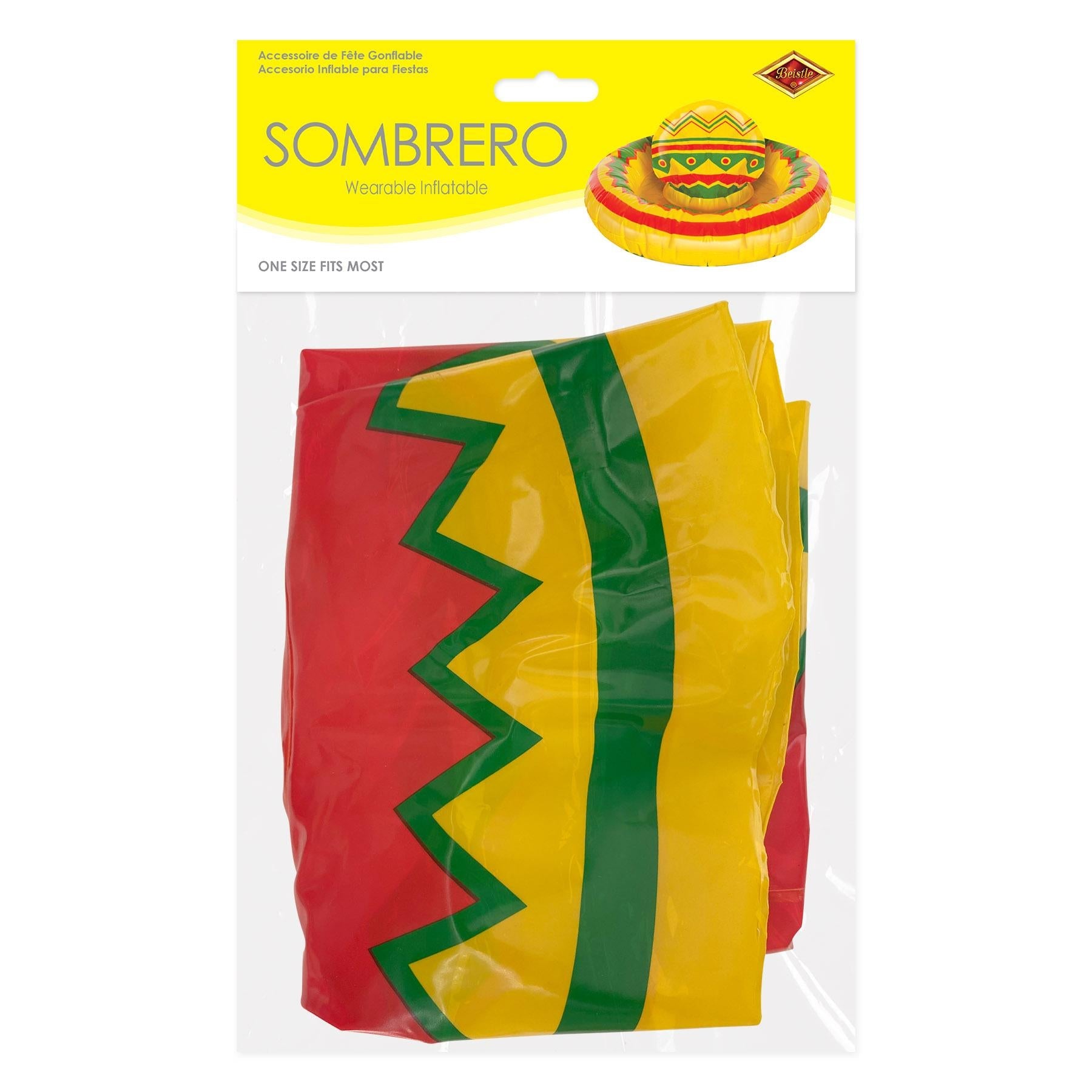 12 Pack Beistle Inflatable Sombrero Hats - Fun Party Hats for Cinco de Mayo, Mexican Fiesta, Themed Parties & Costume Events - Perfect for Adults & Kids