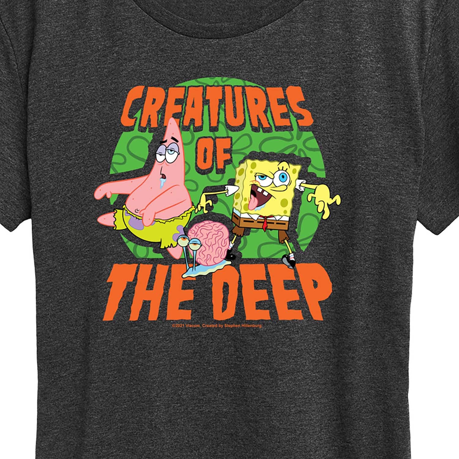 HYBRID APPAREL Women's Spongebob Squarepants Creatures of The Deep Graphic T-Shirt - Short Sleeve Casual Tee for Fans, Beach Outings & Cartoon Lovers
