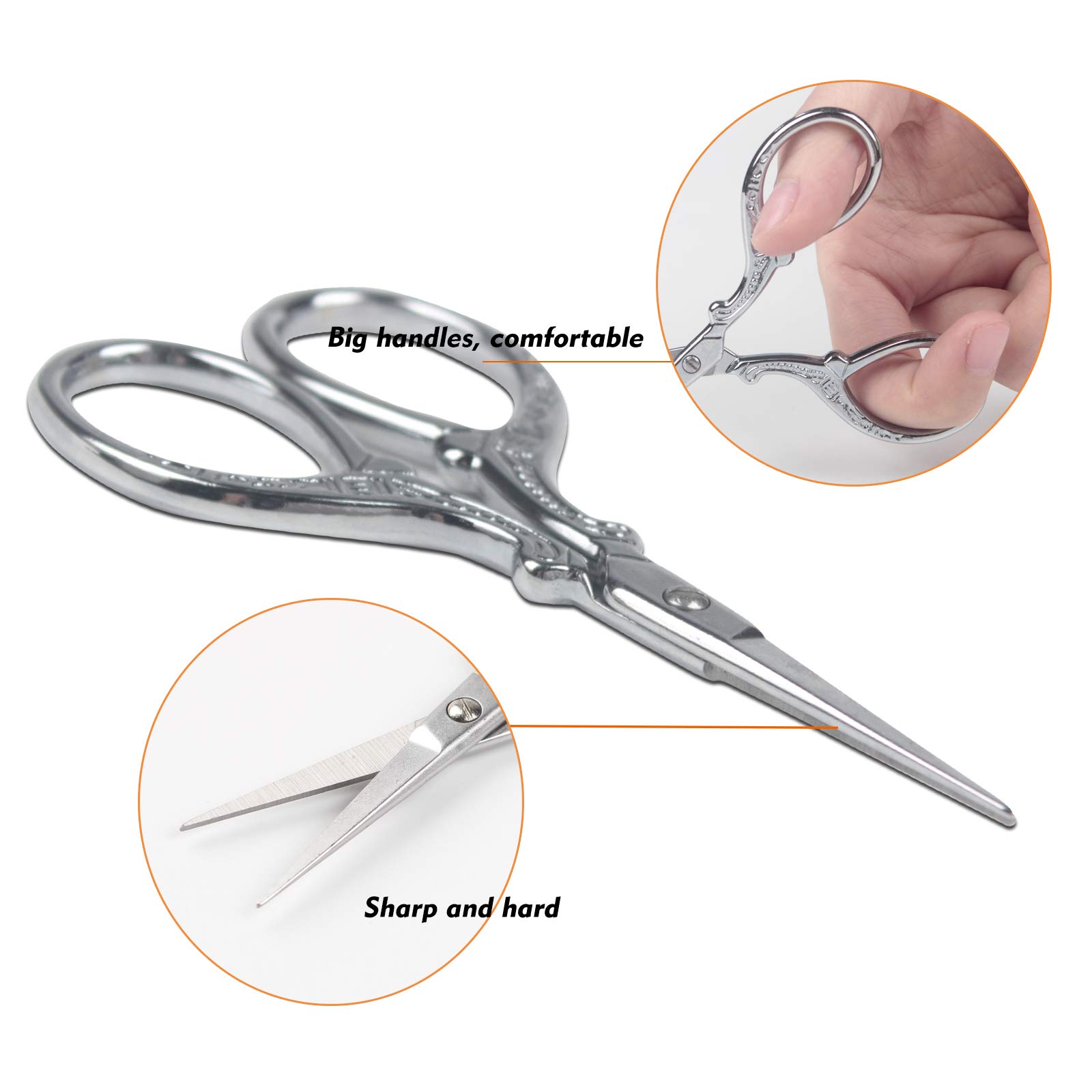 3.6 Inch Mini Sewing Embroidery Scissors - Premium Craft Shears for Fabric, Needlework & DIY Projects | Includes Leather Protective Cover | Perfect for Quilting, Cross Stitch & Handmade Crafts