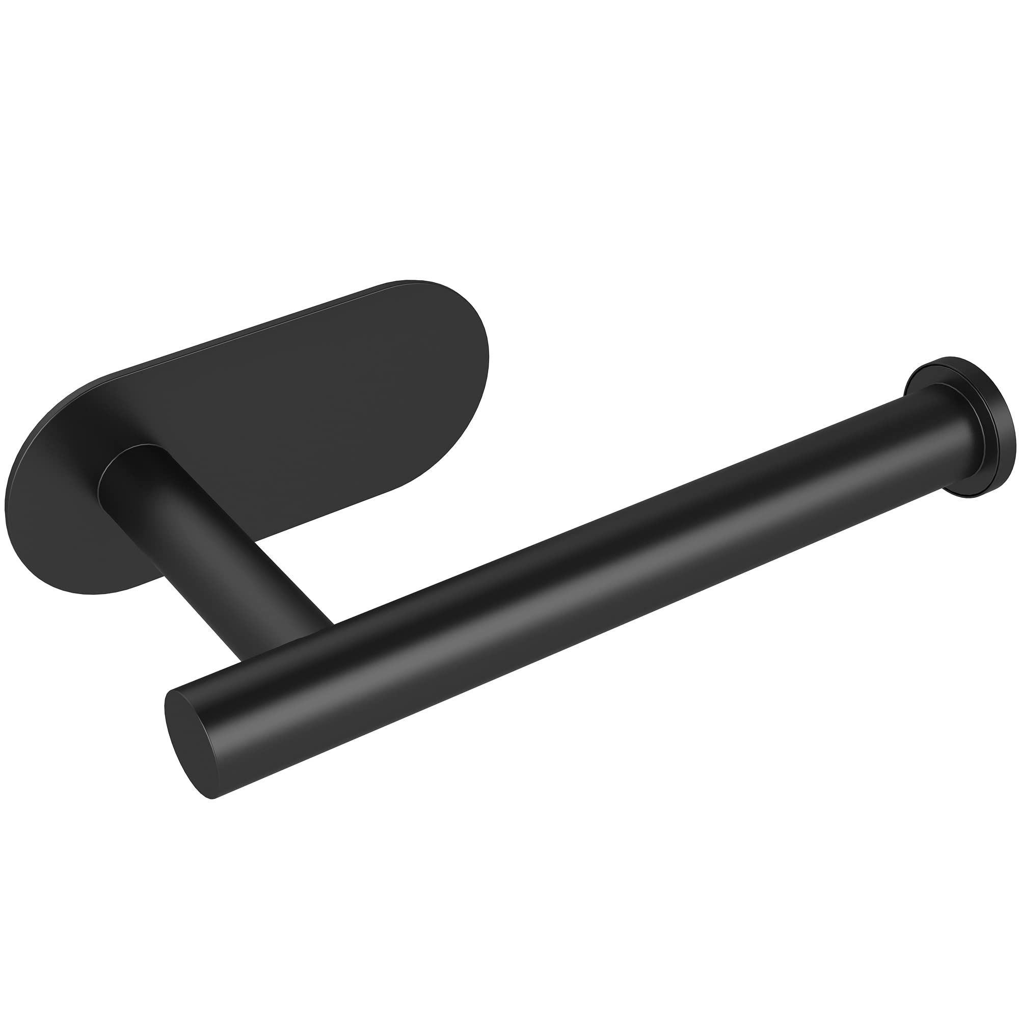 VMVN Black Stainless Steel Wall Mount Toilet Paper Holder - Bathroom Tissue Roll Holder with Strong Adhesive - Perfect for Home, Office & RV Use